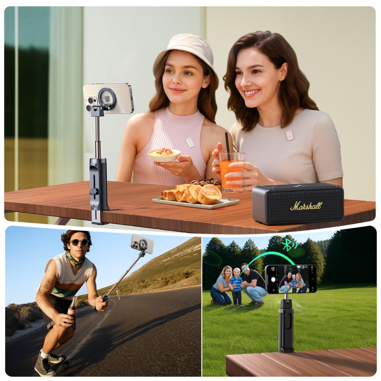 JOYROOM Selfie-Stick B-9270, 3-in-1 Selfie-Stick mit Bluetooth-Fernbedienung und Magnetbefestigung
