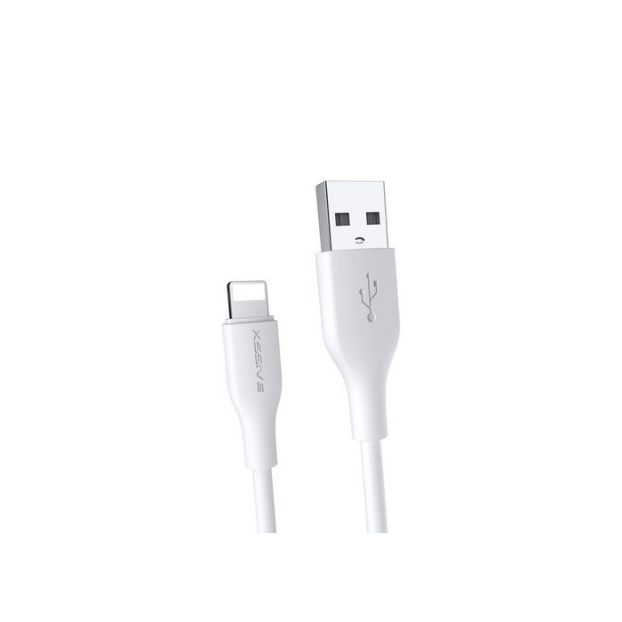 Xssive 2.4A iPhone Datenkabel 2.4A USB zu iPhone Schnell-Ladekabel Lade- und Synchronisationskabel weiß USB-Kabel (100 cm)