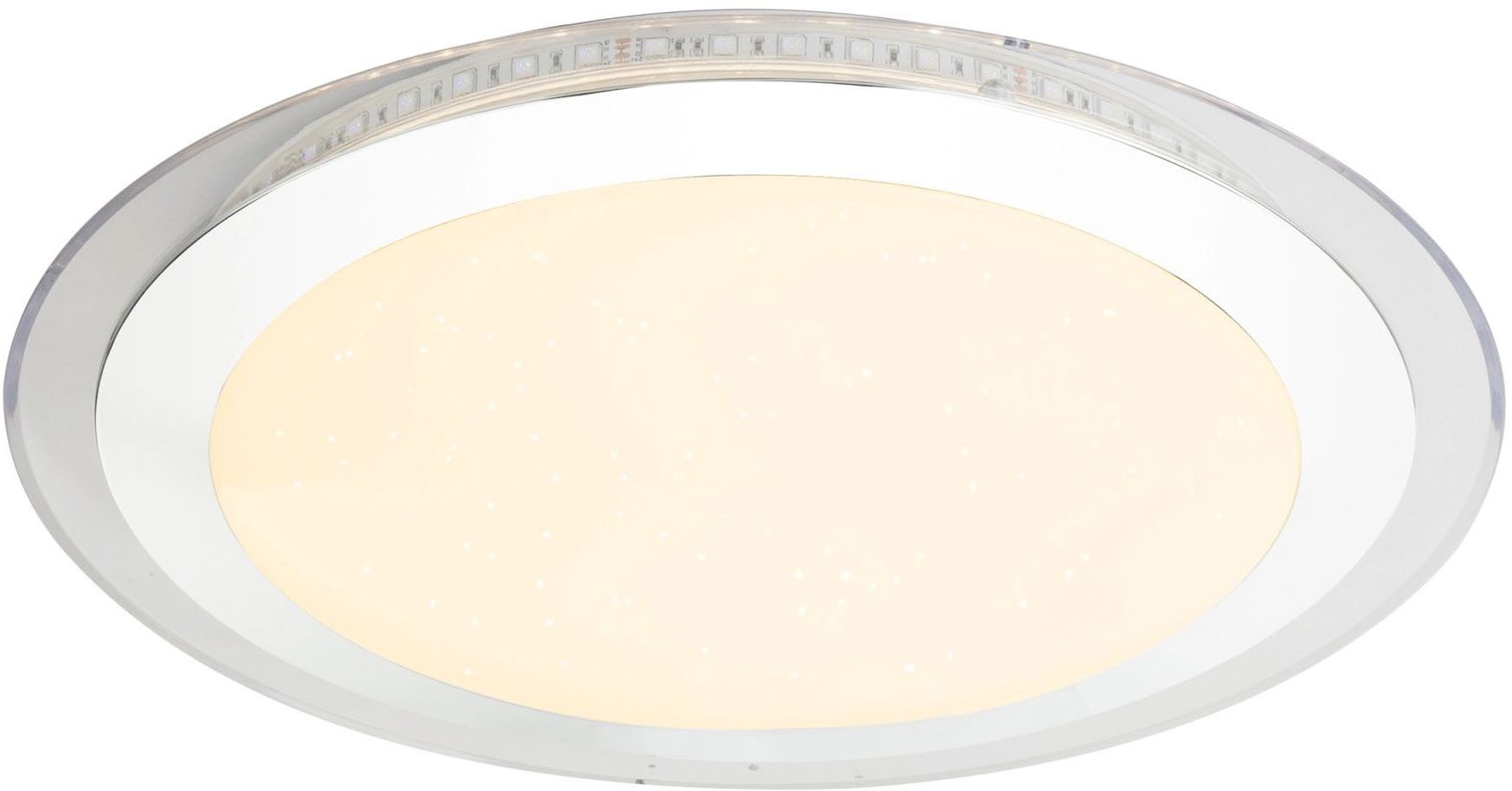 GLOBO LIGHTING LED Deckenleuchte NICOLE II, Dimmfunktion, Farbwechsel, Fernbedienung, Infrarot inkl., Memoryfunktion, Nachtlichtfunktion, RGB, mehrere Helligkeitsstufen, LED fest integriert, warmweiß - kaltweiß, Deckenlampe, Farbwechsel Rot-Grün-Blau, rund, Durchmesser 42,5cm