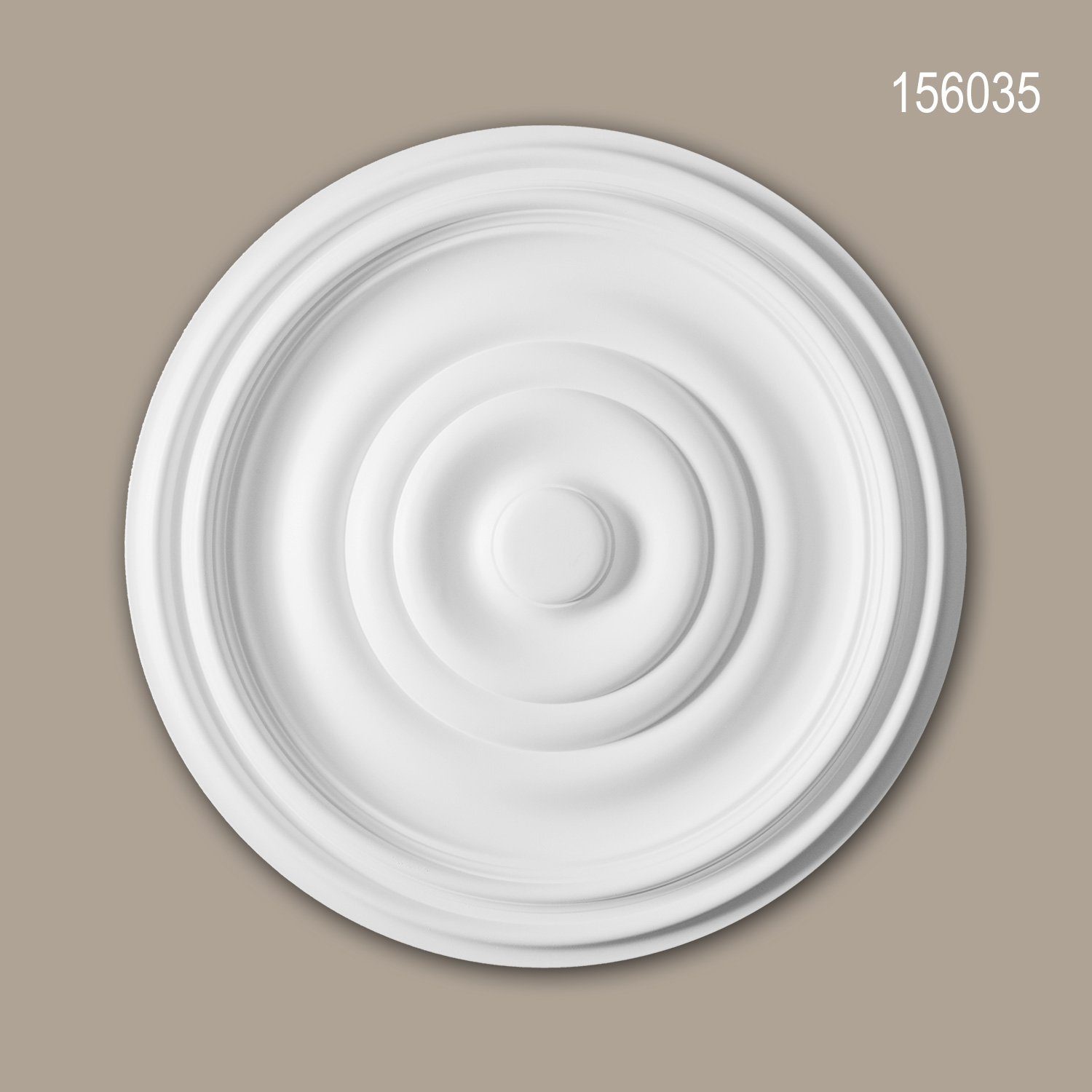 Profhome Decken-Rosette 156035 (Rosette, 1 St., Deckenrosette, Medallion, Stuckrosette, Deckenelement, Zierelement, Durchmesser 48,5 cm), weiß, vorgrundiert, Stil: Zeitlos / Klassisch