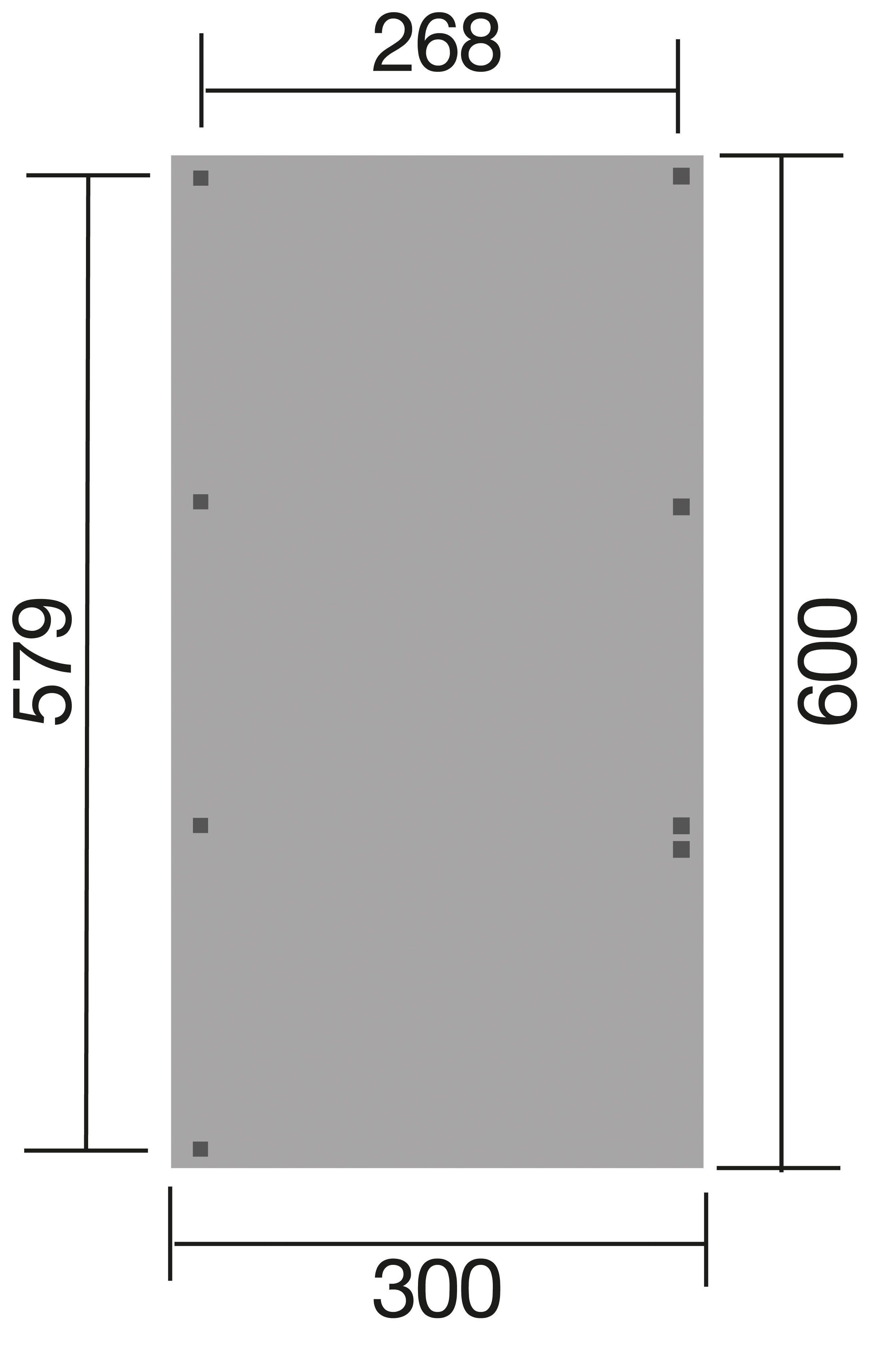 Gr.2, Einfahrtshöhe, weka A 217,5 300x600 mit cm, BxT: Einzelcarport 606 Rundbogen cm
