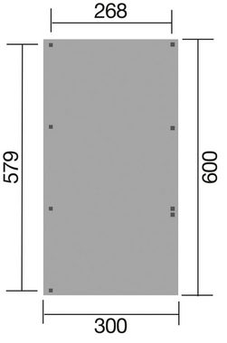 weka Einzelcarport 606 A Gr.2, BxT: 300x600 cm, 217,5 cm Einfahrtshöhe, mit Rundbogen