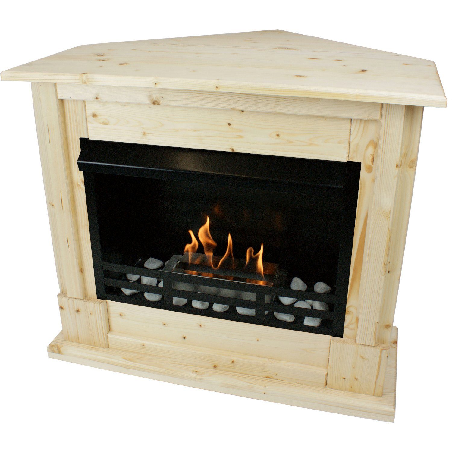 Kaminbau Mierzwa Echtfeuer-Dekokamin Apollo (Deluxe, Brenngel & Ethanol Ecken Kamin inkl. regulierbarer Brenner & Zubehör), Ethanolkamin, Farbwahl, Gelkamin, Eckkamin