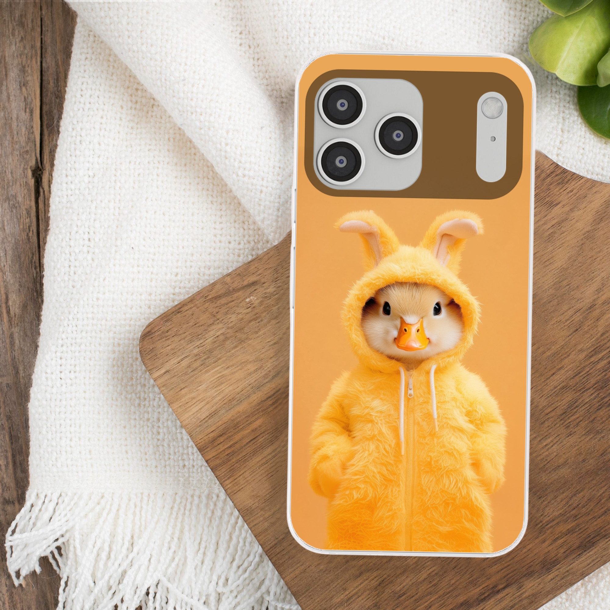 MuchoWow Handyhülle für Apple iPhone 17 Pro Max Osterhase - Kostüm - Ente, Smartphone-Bumper, Print, Handy Schutzhülle Dünn