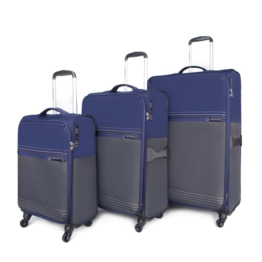 NEWCOM Handgepäckkoffer NEWCOM Gepäckset 3-teiliger erweiterbarer 20-24-28-Zoll-Koffer Blau