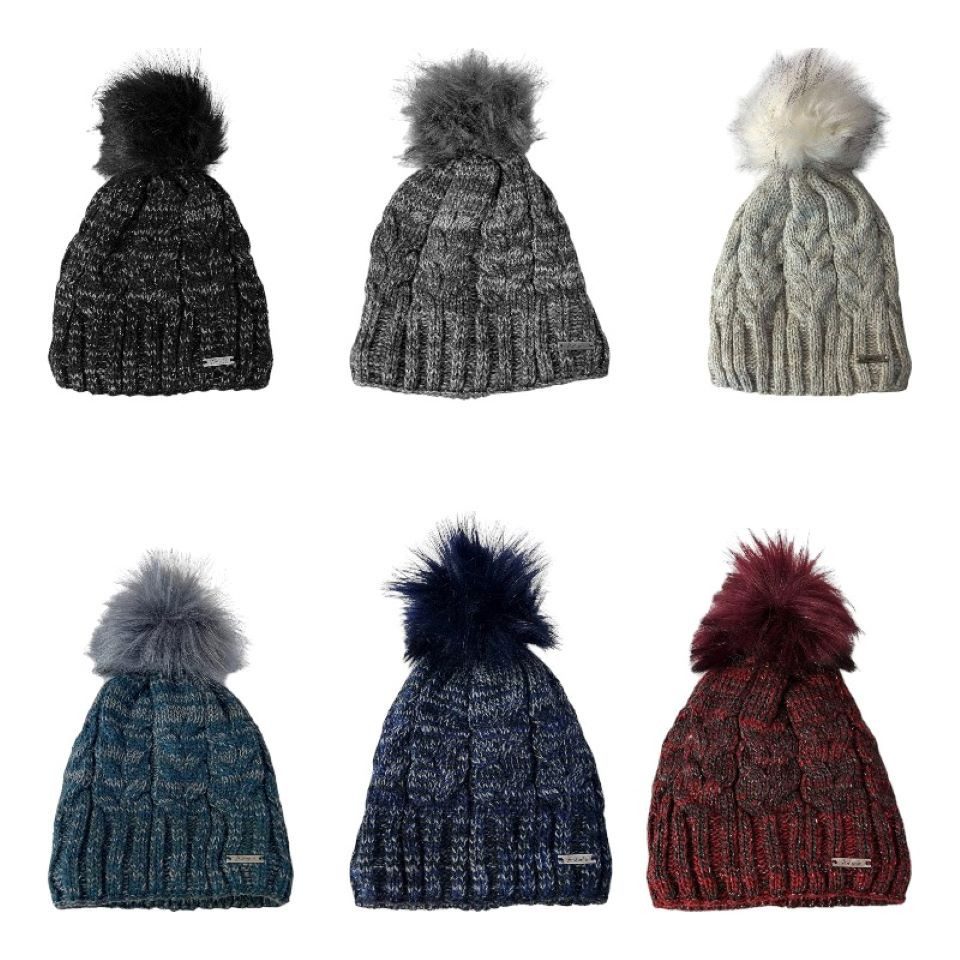 VewoTex Bommelmütze Günstige Strickmütze Glitzer » warme Wintermütze Fleece Innenfutter (Einzeln, 1-St., ohne weiteres Zubehör) » Bommelmütze mit feinen Glitzerfäden