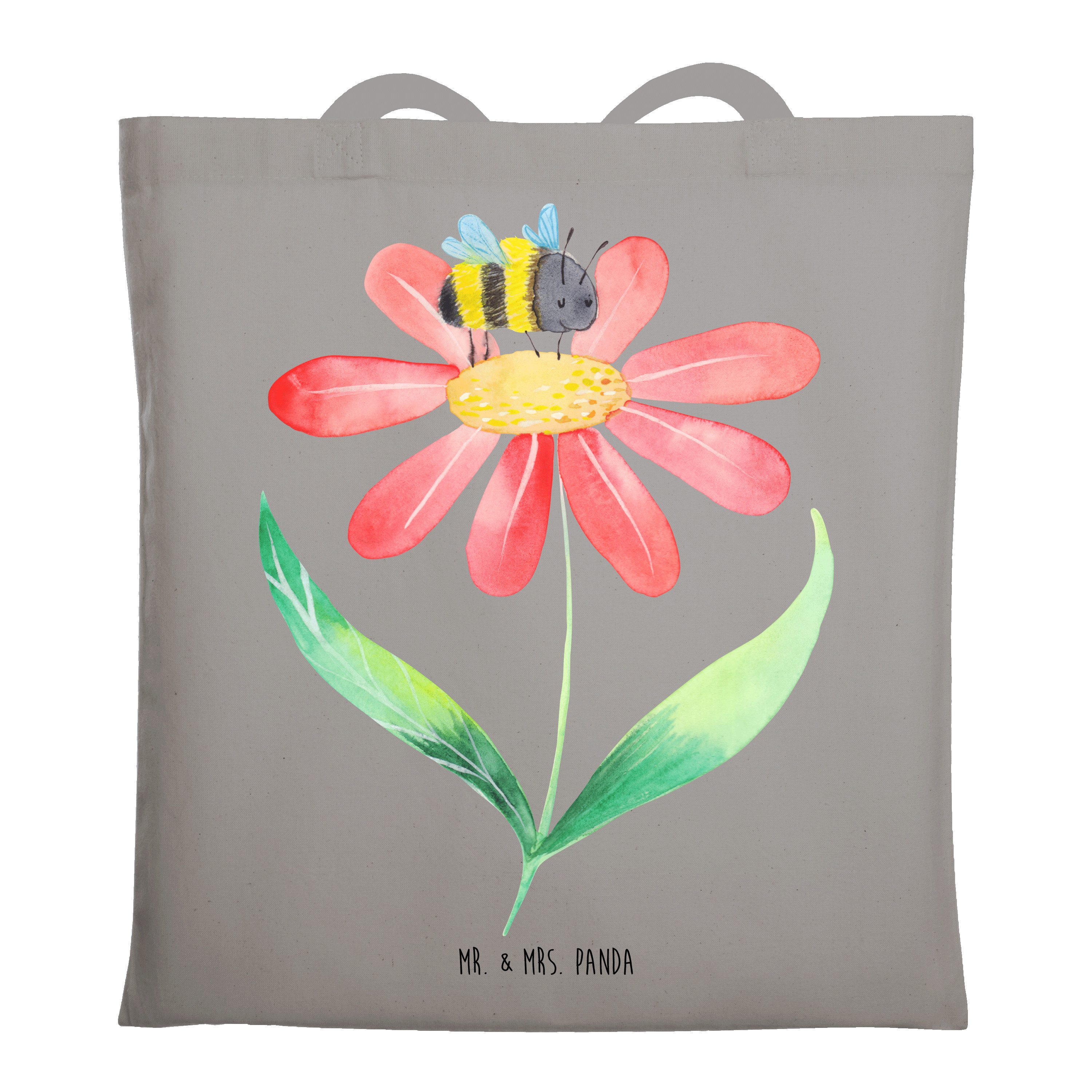Mr. & Mrs. Panda Tragetasche Hummel Blume, Tote Bag, Light Grey, Hummeln, Natur, Wespe, Bag, Lusti (Packung), Tasche Wespe Schulbeutel