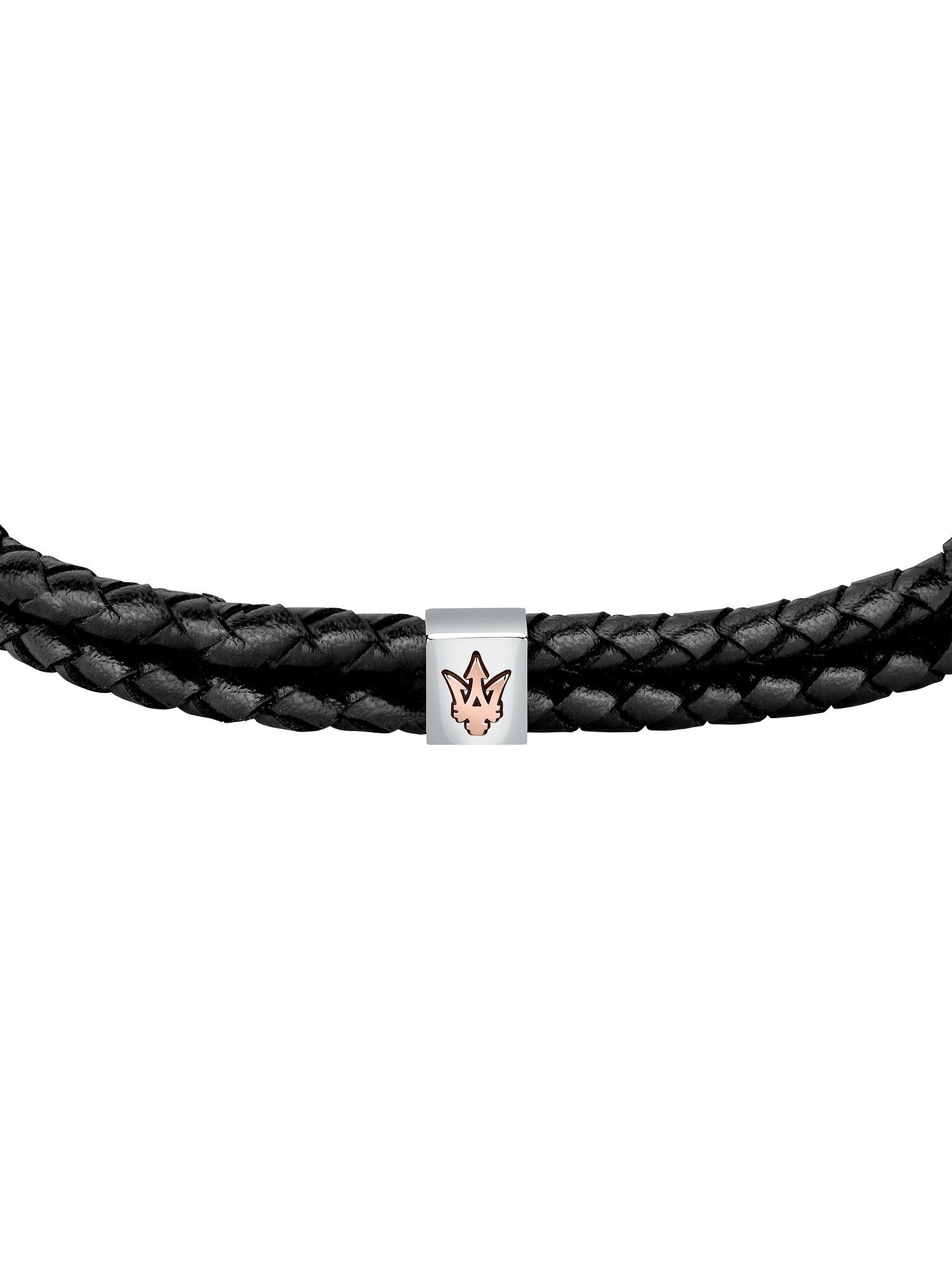 MASERATI Edelstahlarmband Maserati Herren-Armband Edelstahl, Leder, recycelt
