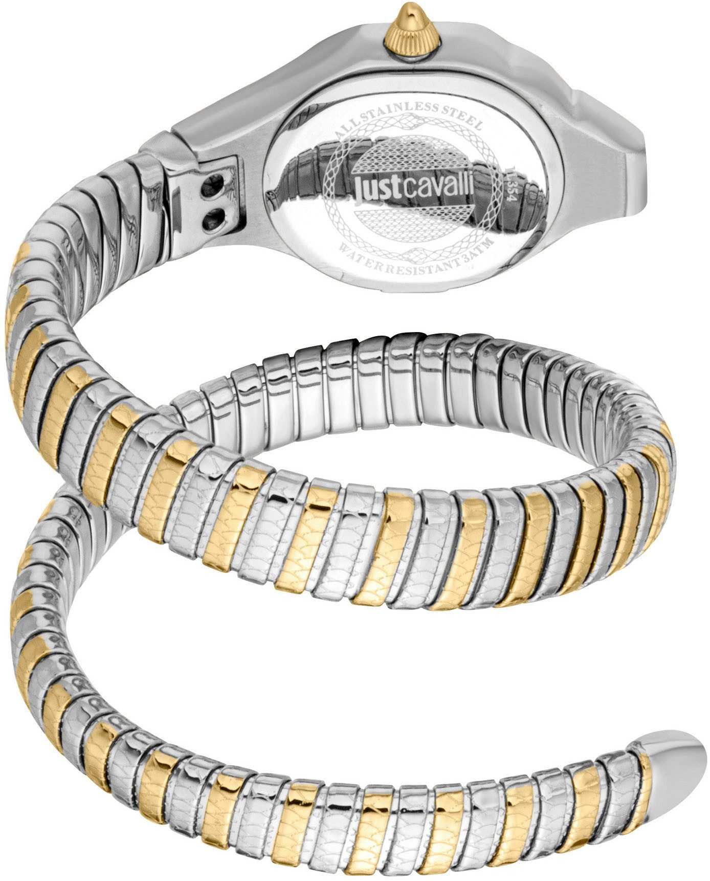 Just Cavalli Time Quarzuhr Fiore JC1L354M0055, Armbanduhr, Damenuhr, Edelstahlarmband, analog, Kristallsteine
