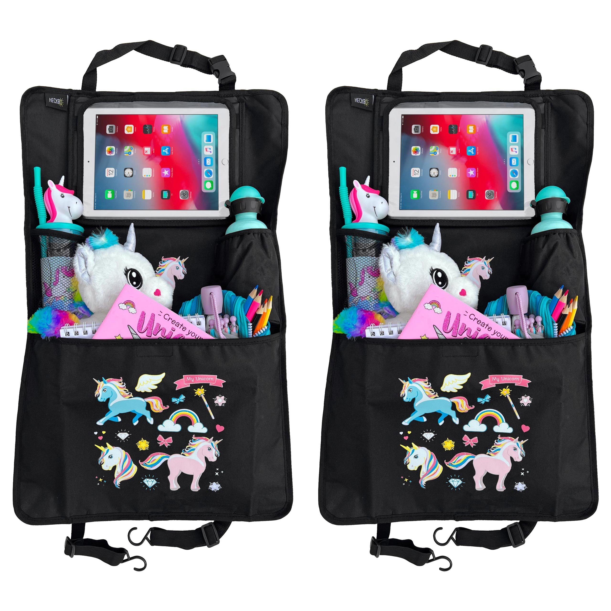 HECKBO Rücksitzorganizer KInder Auto Organizer Einhorn (2-tlg)