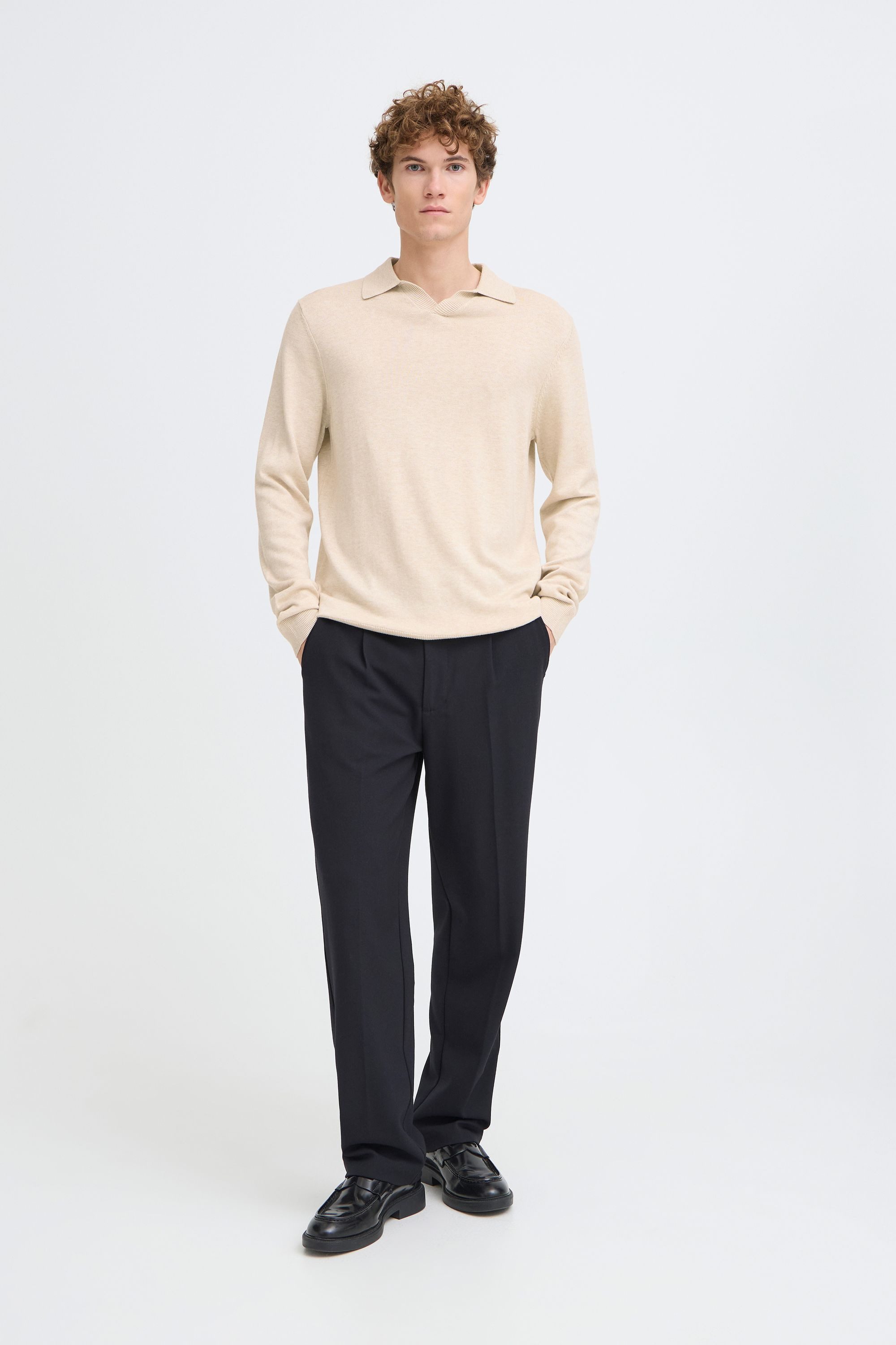 Casual Friday Strickpullover CFBells Moderner Polo-Pullover