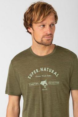 SUPER.NATURAL T-Shirt Merino T-Shirt M CAMPING TEE angenehmer Merino-Materialmix