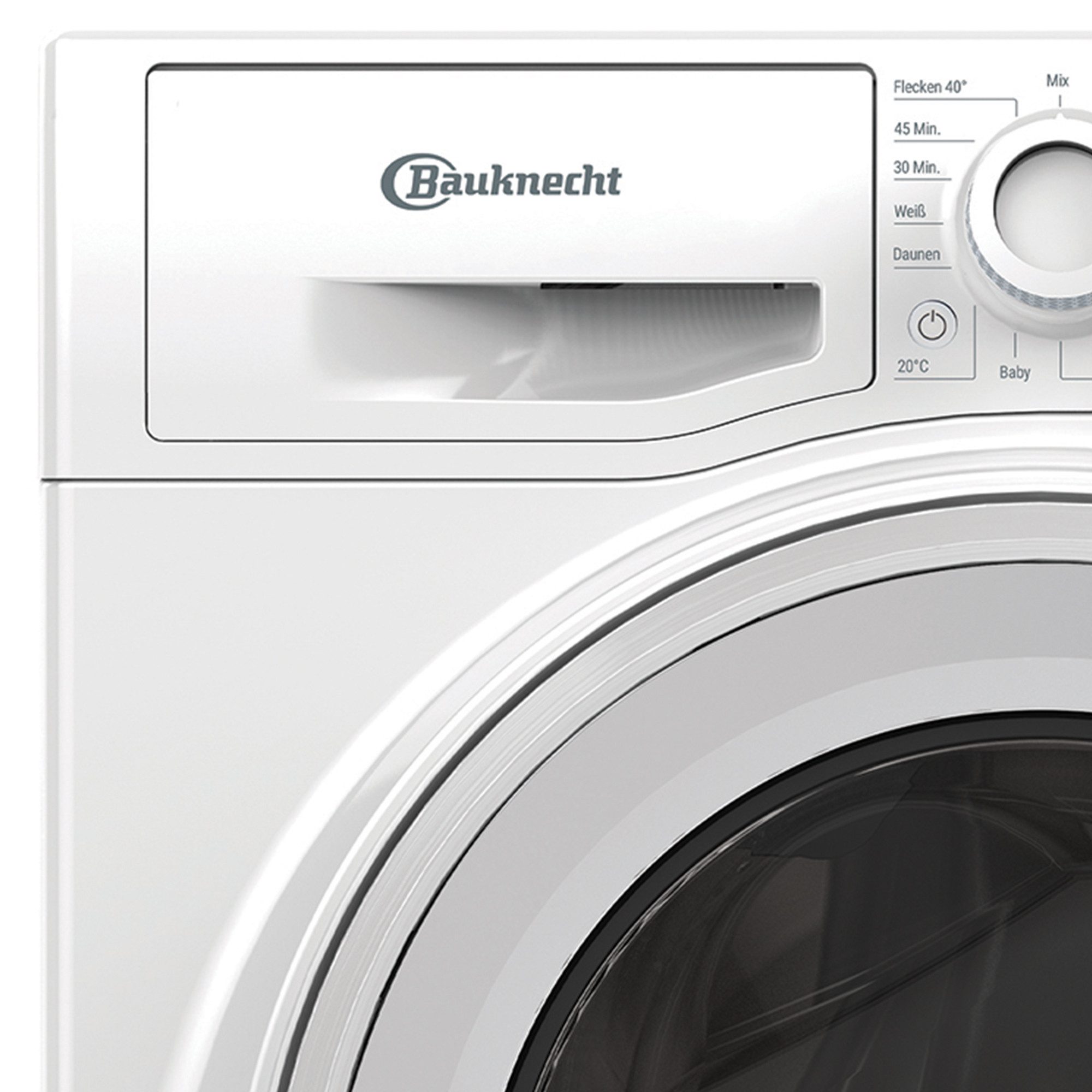 BAUKNECHT Waschmaschine W8 W6400 A, 8 kg, 1400 U/min, Flecken 40°, Kurz 45‘, Option Extra Touch, AutoClean