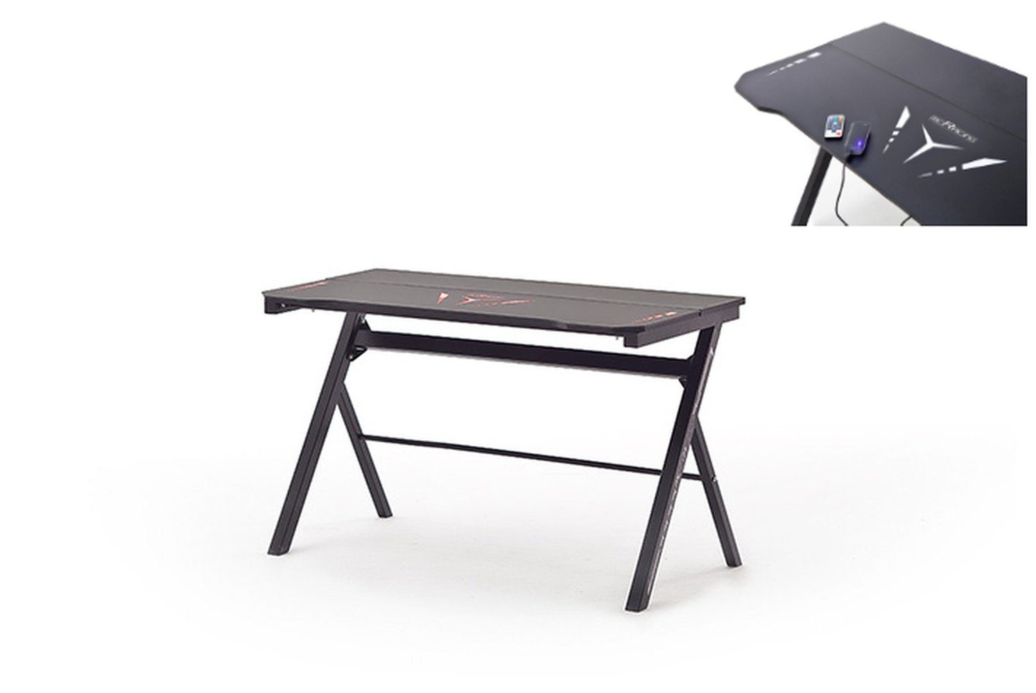 möbelando Schreibtisch mcRACING Gaming Desk (BxHxT: 120x73x60 cm), aus Holzwerkstoff,Metall in schwarz