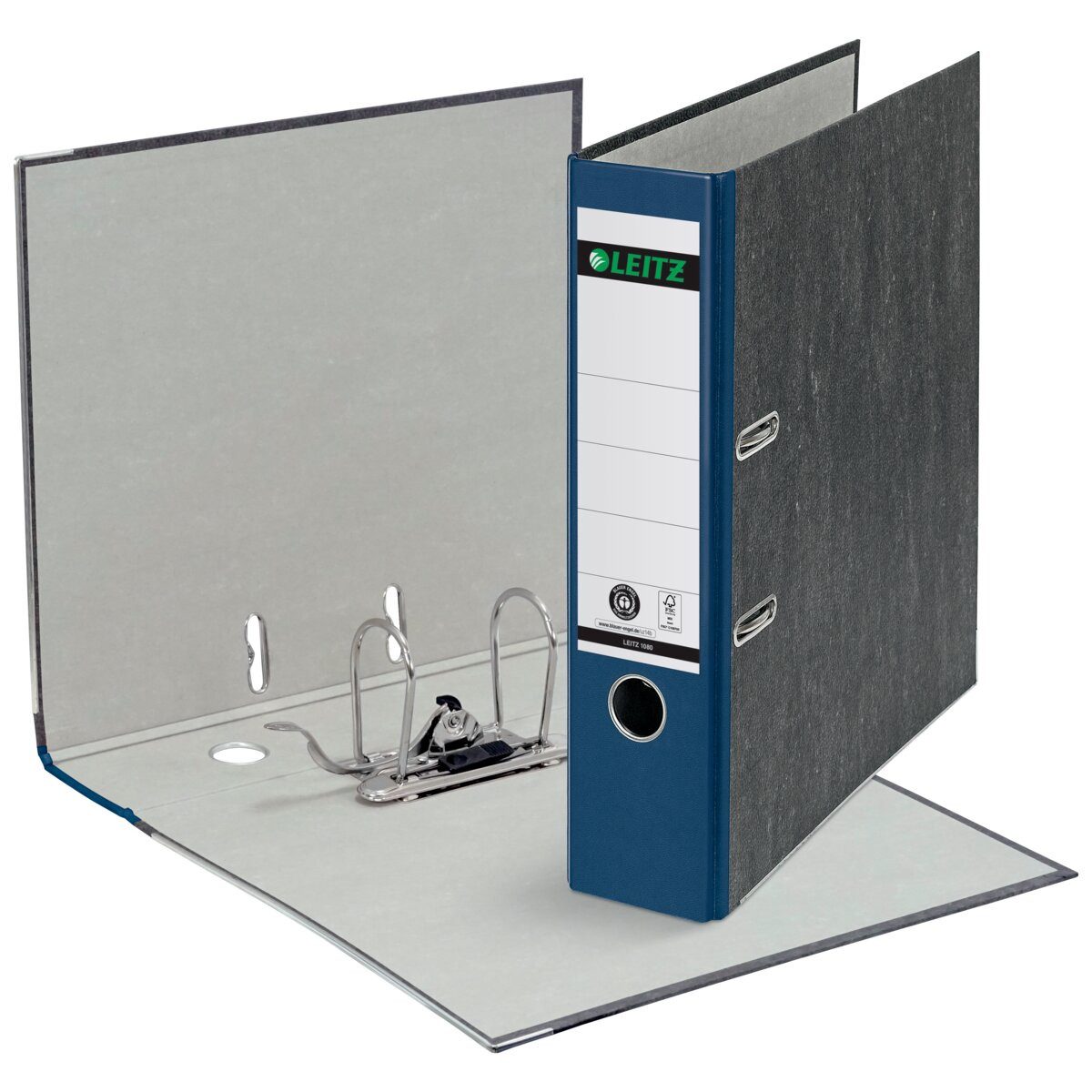 LEITZ Wolkenmarmor-Ordner, 180 Grad, DIN A4, 80 mm, blau