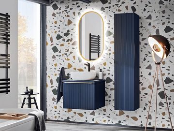einfachgutemoebel Waschtisch-Set Badezimmer Blauer Waschplatz Bluskand 60cm, zum Unterbau, Deep Blue, (Badmöbel Set, 1-St., Badmöbel Waschtisch)