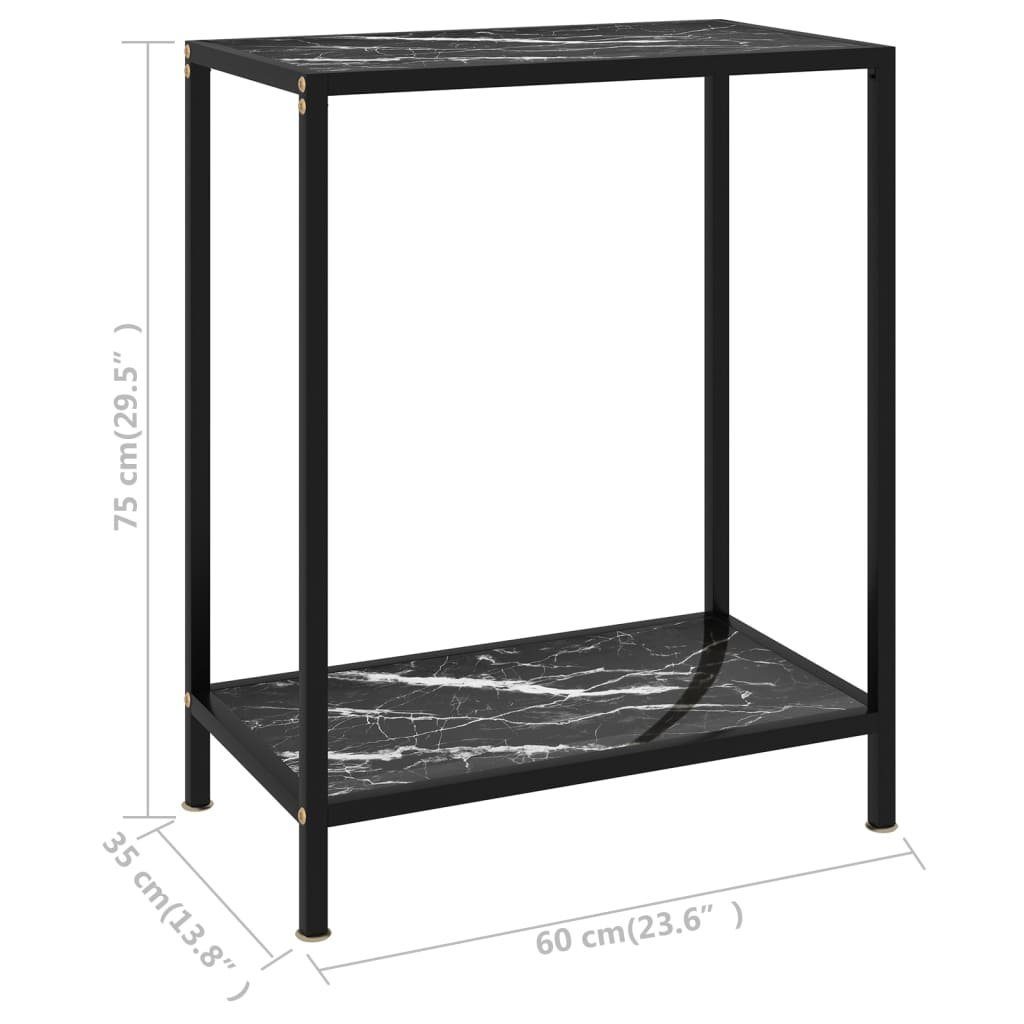 Beistelltisch Hartglas Konsolentisch furnicato 60x35x75 Schwarz (1-St) cm