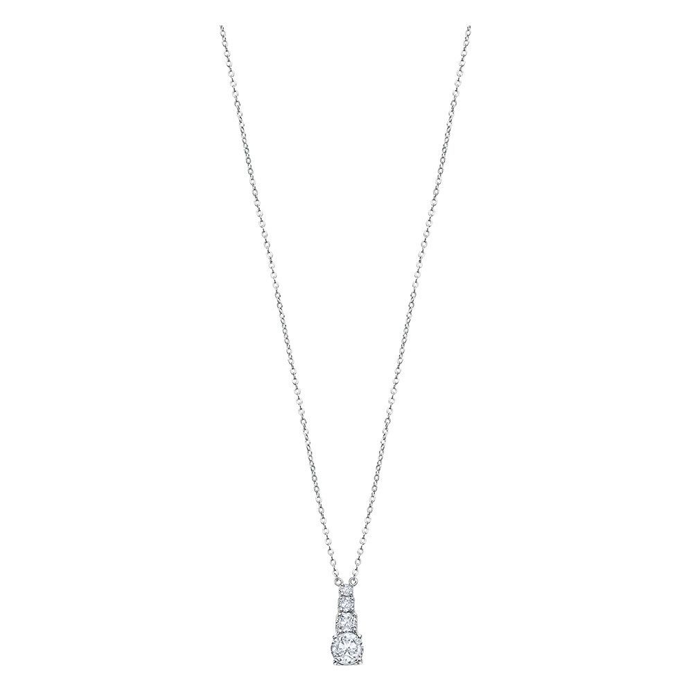 LOTUS SILVER Silberkette Lotus Silver Glamour Halskette (Halskette), Halskette Glamour ca. 42cm, 925 Sterling Silber, Farbe: silber, weiß