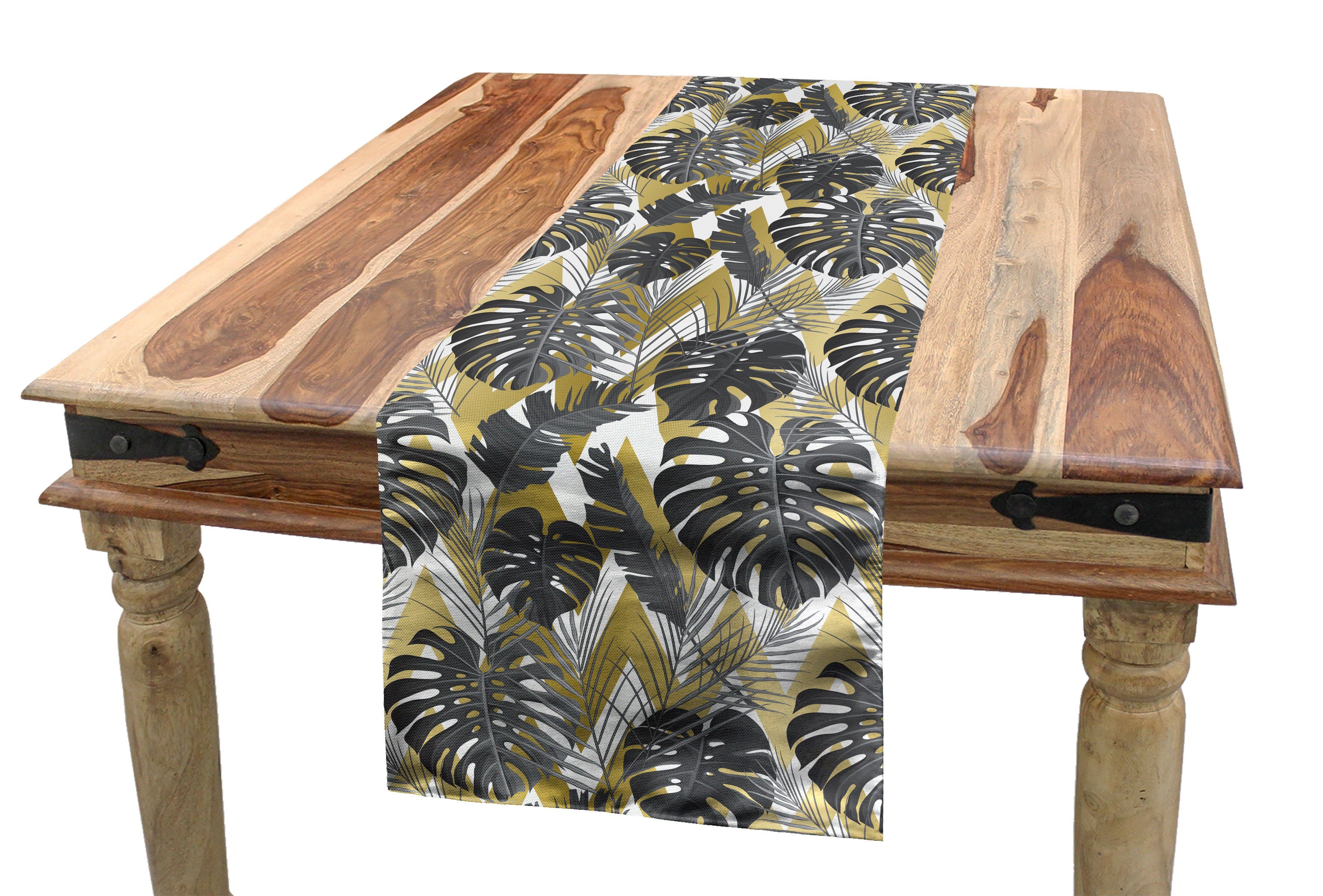Abakuhaus Tischläufer Esszimmer Küche Rechteckiger Dekorativer Tischläufer, Bananenblatt Moderne Aloha Stil