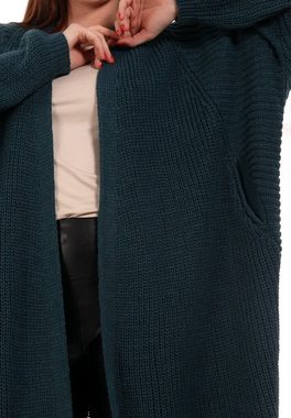 YC Fashion & Style Cardigan »Oversize Cardigan Strickjacke Basic verschlusslos Grobstrick Plus Size« (1-tlg) casual- mit langen Ärmeln- in offener Form