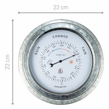 NEXTIME Luftdruckmessgerät 4303GA, Gartenbarometer aus Metall