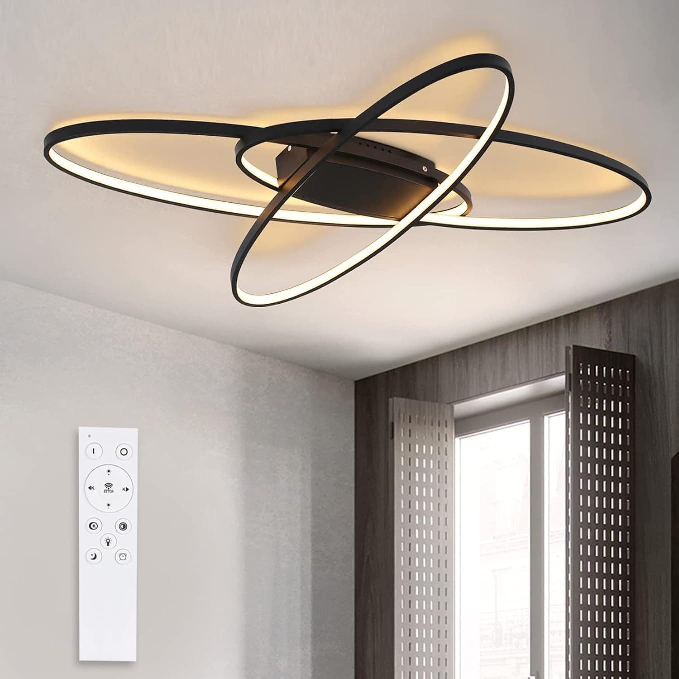 Nettlife LED Deckenleuchte Wohnzimmerlampe mit Fernbedienung Geometrisch, D günstig online kaufen