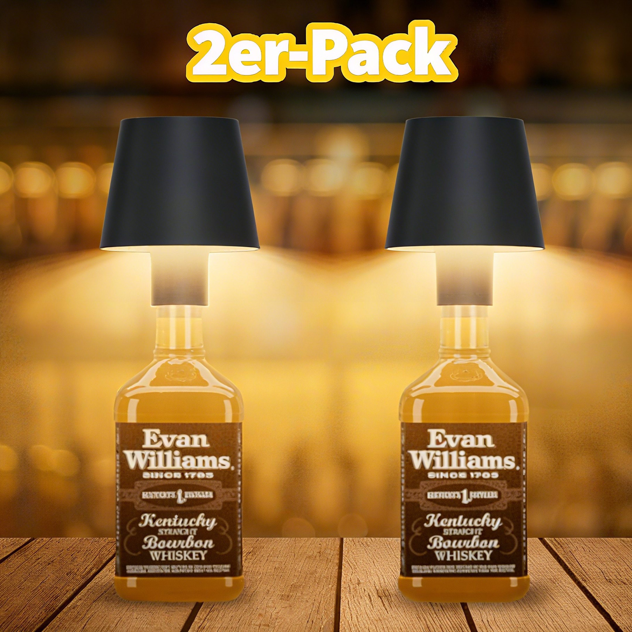 POPOLIC Dekolicht 2 Stück LED Akku Flaschenlampe, 5200mAh dimmbare Tischlam günstig online kaufen