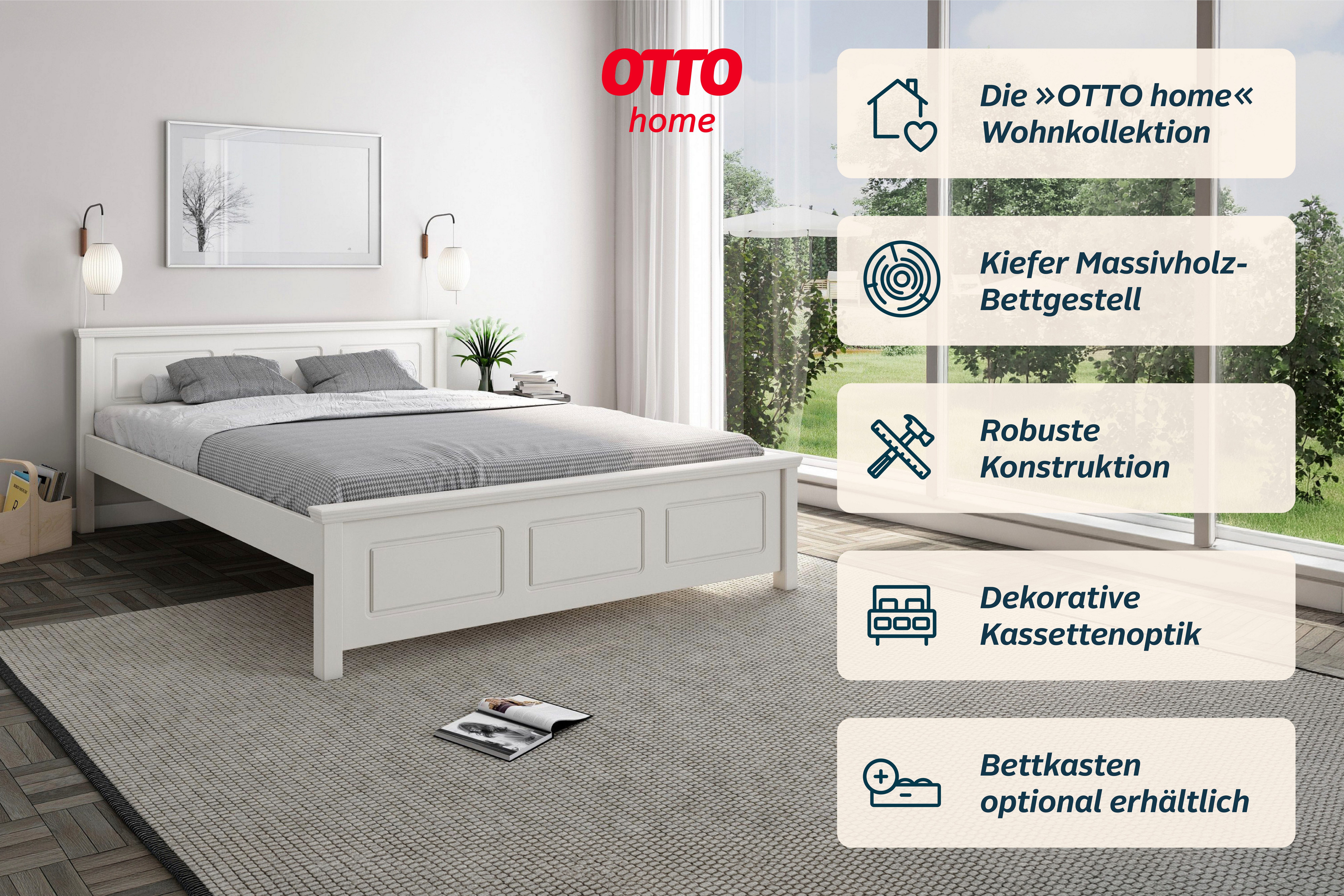 OTTO home Massivholzbett ERIKK', Made in Europe, optional mit Schublade, Massivholz Kiefer (FSC® zertifiziert), in mehreren Größen, Landhausstil mit Kassettenop – Bild 3 von 5