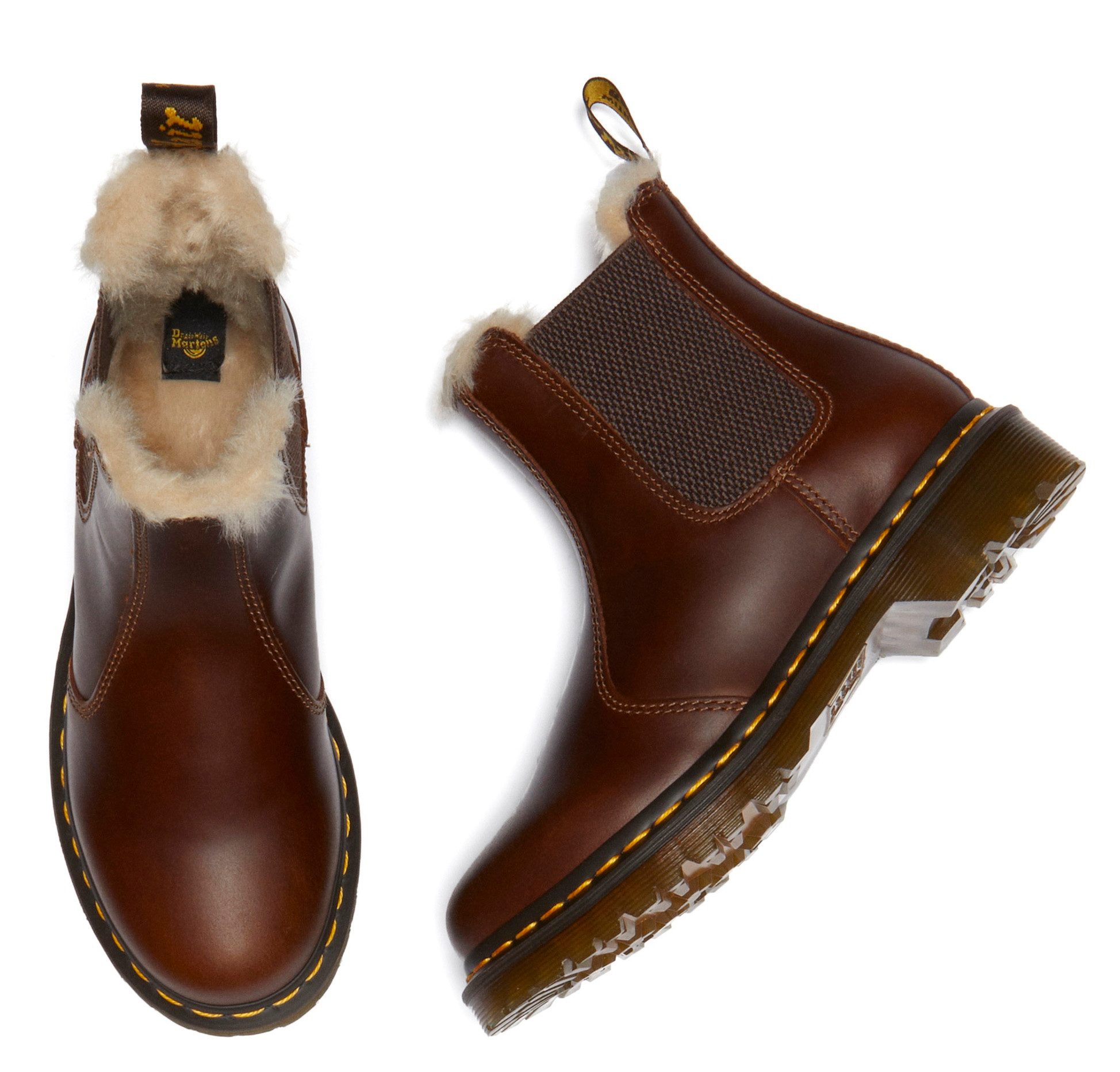 DR. MARTENS Leonore Chelseaboots Chunky Boots, Plateau Schuh, Boots mit Warmfutter