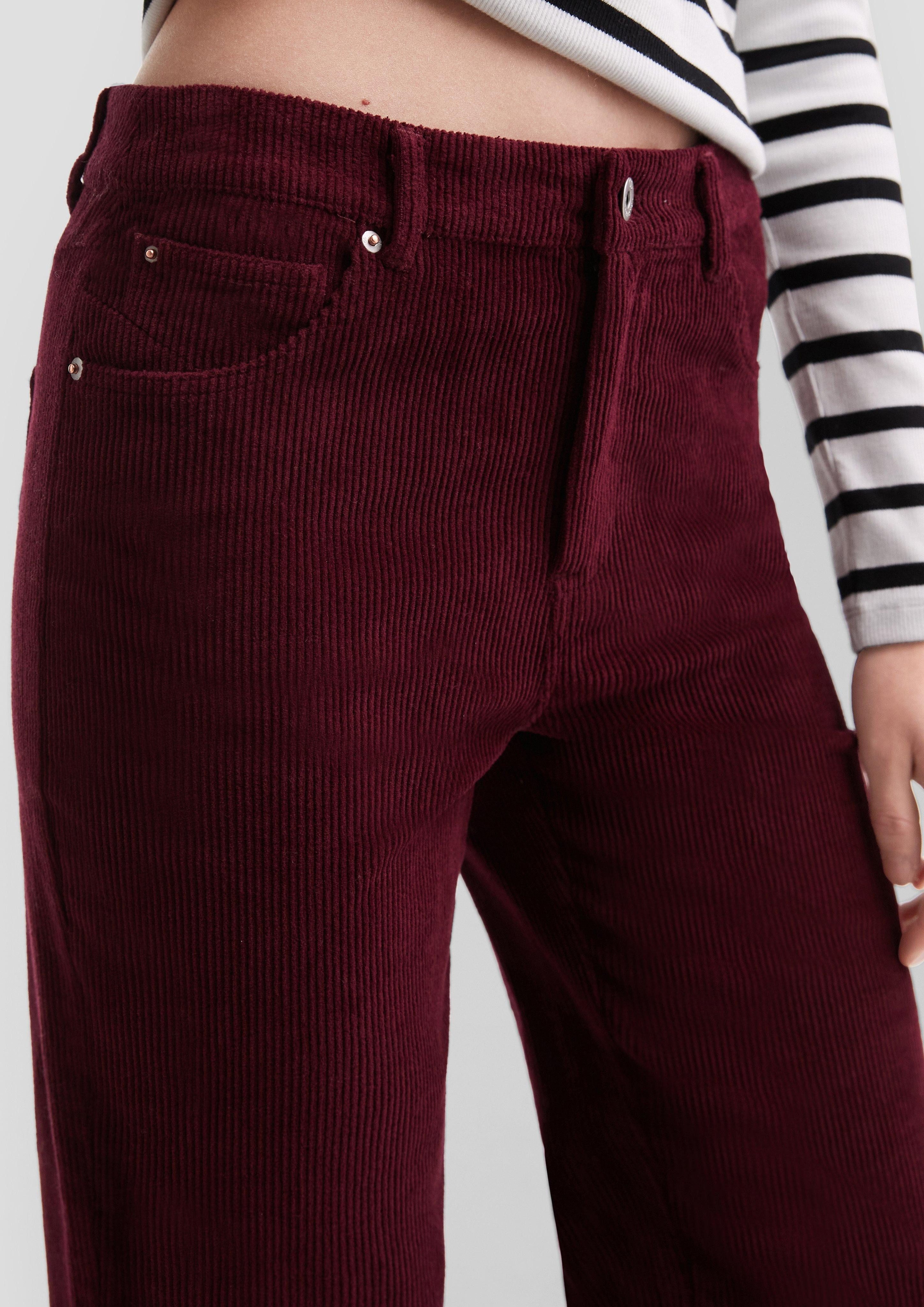 QS Stoffhose Cordhose mit weitem Bein günstig online kaufen