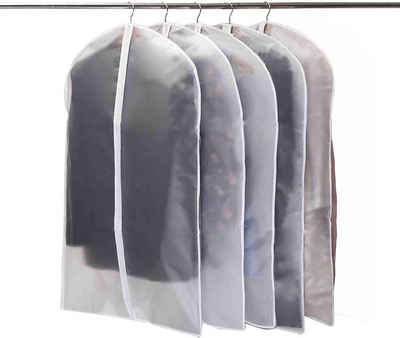 Coonoor Kleidersack 5 Stück Kleidersack Anzug Lange, 60 x 100cm (Rand Durchscheinend Anzugtasche Kleidersäcke, 5 St., Kleiderhülle Anzugsack Abendkleid Brautkleid Mäntel Hemden) Mottenschutz Wasserdicht