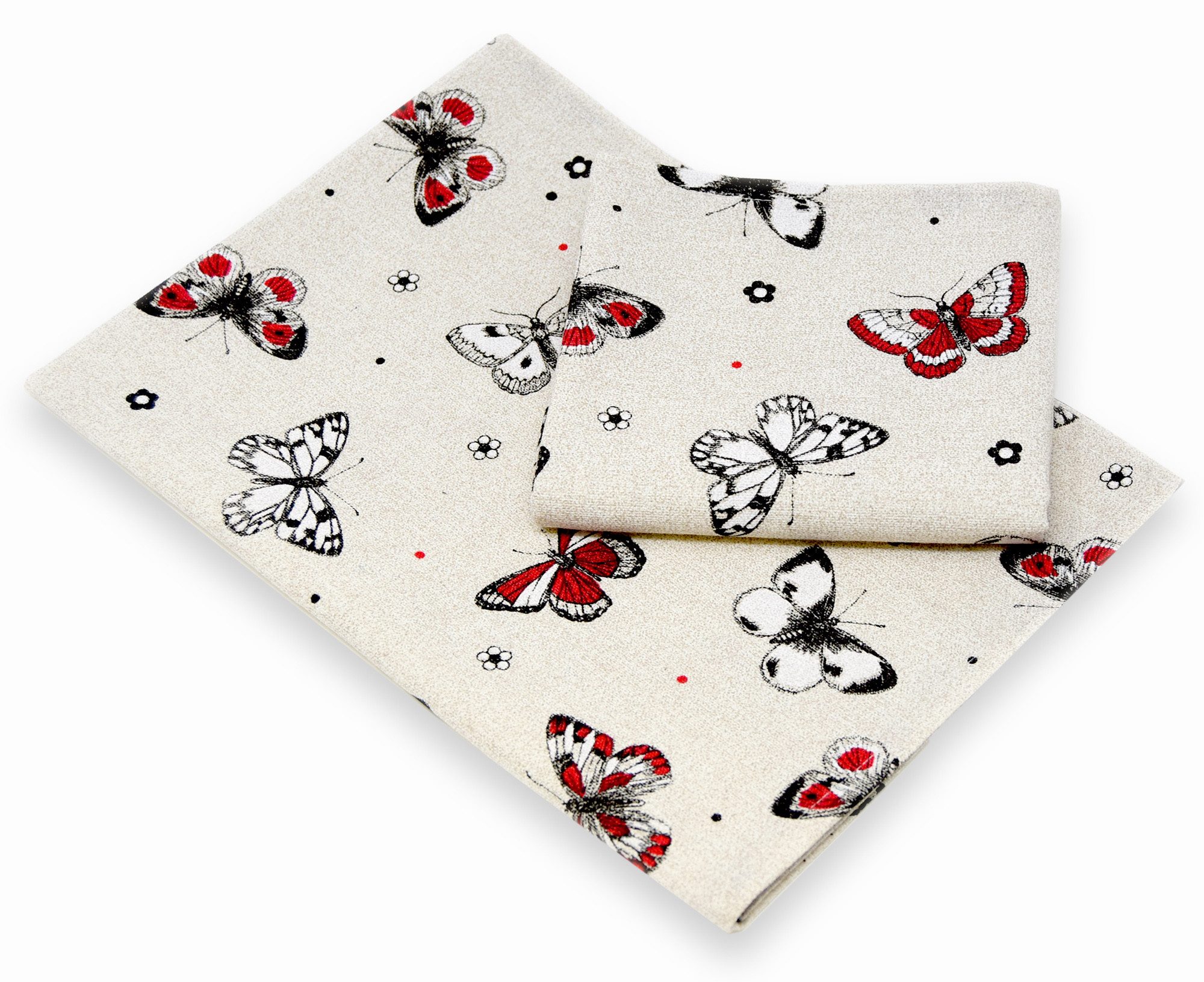 Lashuma Handtuch Set Schmetterling, Jacquard (Set, 2-St), 2x Geschirrtücher, Küchentücher 48x68 cm