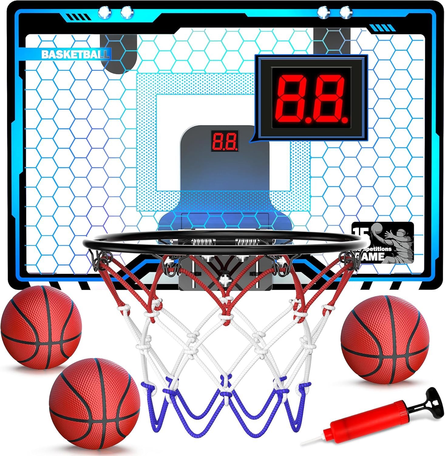 Basketballkorb Mini Basketballkorb für Kinder mit LED & Anzeigetafel