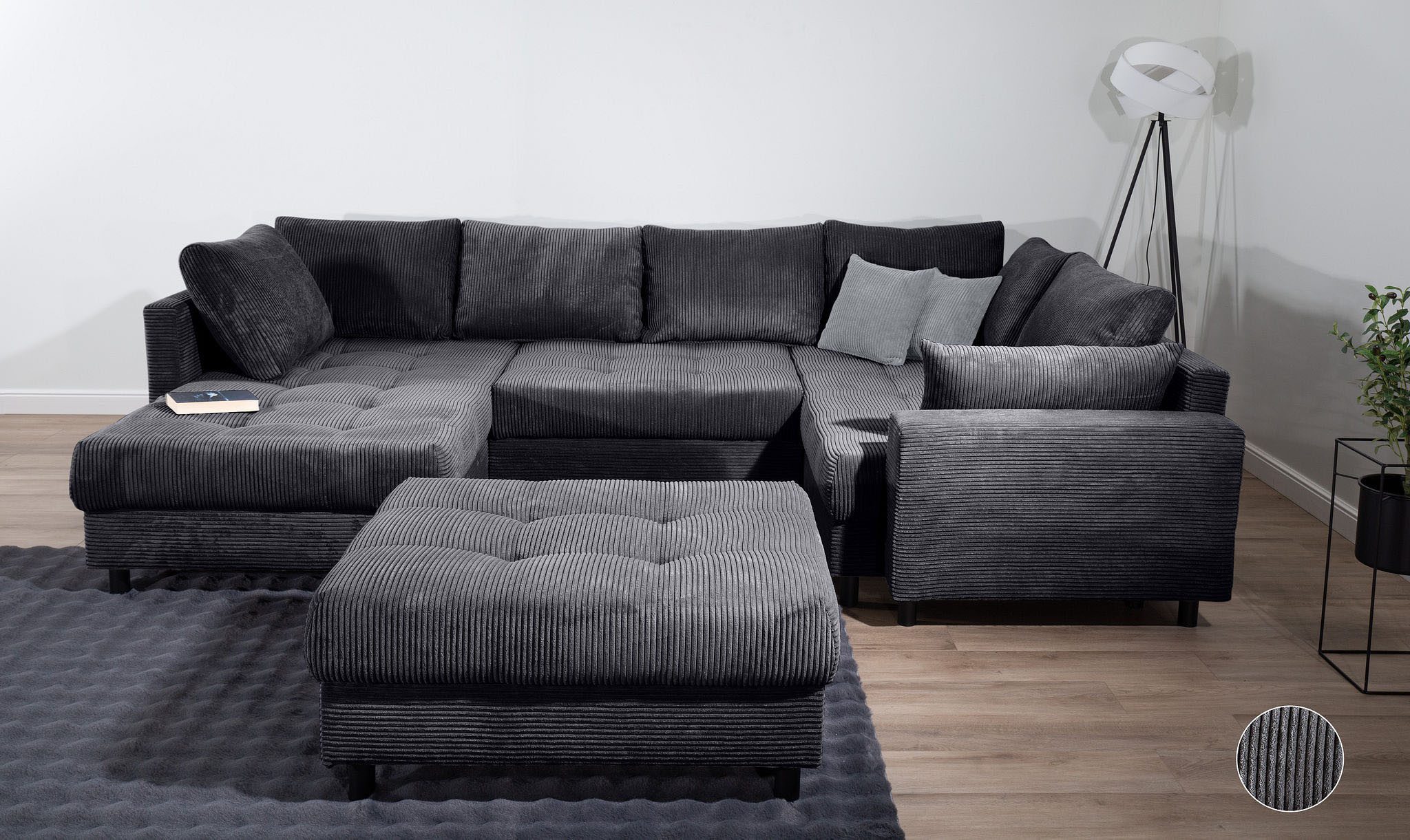 COLLECTION AB Wohnlandschaft Toni U-Form mit Armlehne, inkl. Hocker und Zie günstig online kaufen