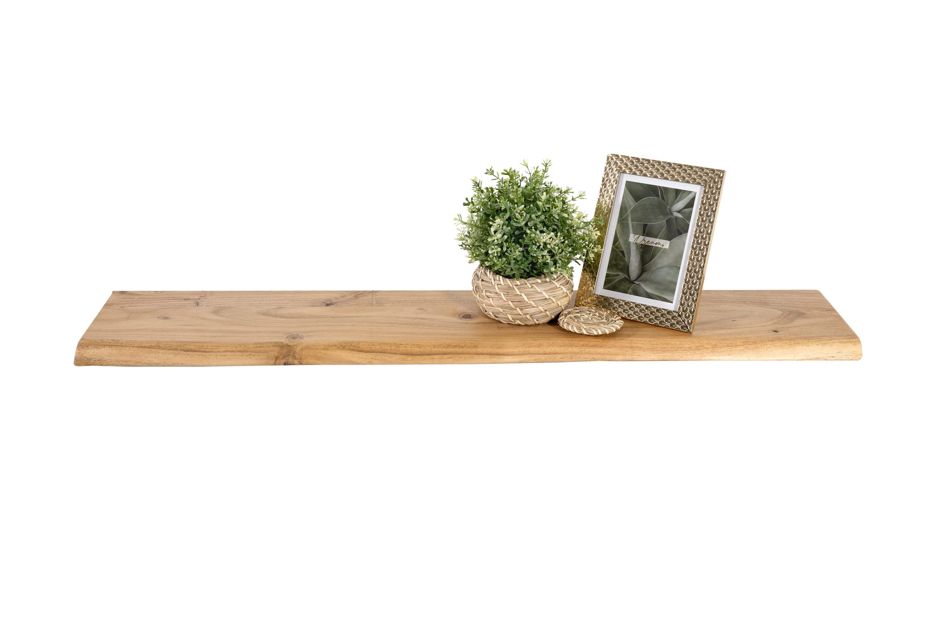 SAM® Wandregal Amara, massives Akazienholz, Baumkante, verschiedene Größen günstig online kaufen