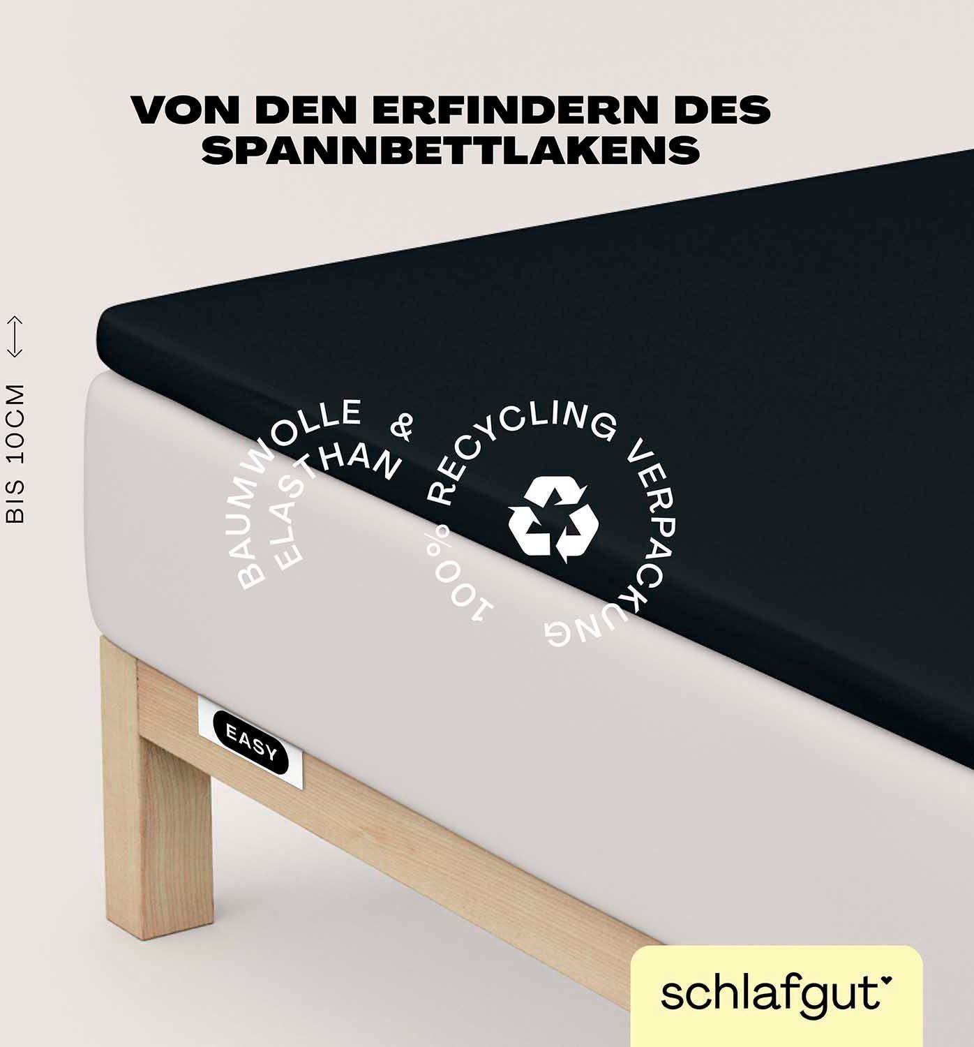 Schlafgut Натяжные простыни EASY Jersey Elasthan Topper, Jersey, Gummizug: rundum, (1 Stück), MADE IN GREEN by OEKO-TEX®