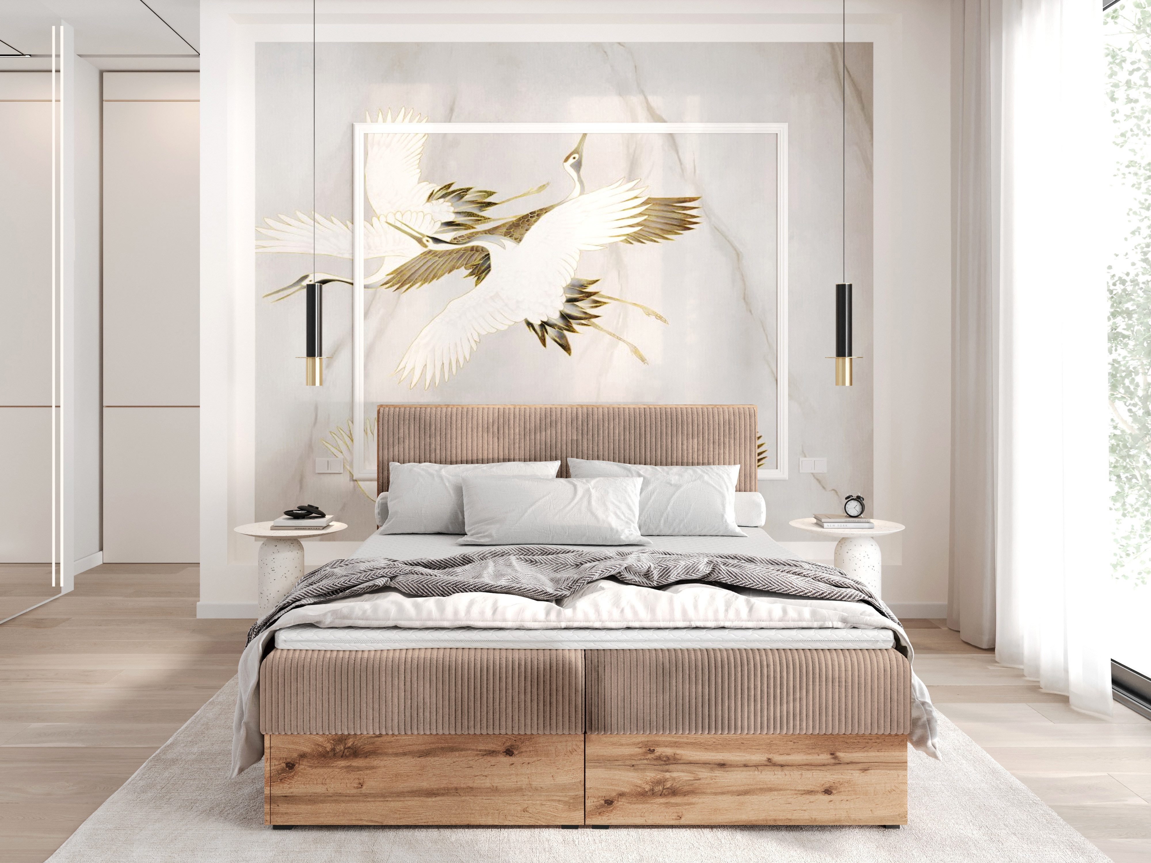 AN-MOEBEL4U Boxspringbett Boxspringbett TESSA in Stoff günstig online kaufen