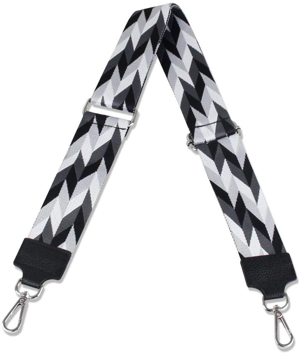 Fomax Schulterriemen 5cm Breit, Längenverstellbar mit Karabiner Farbe Silber, viele Mustern tolle Kombination mit Ihrer Lieblingstaschen