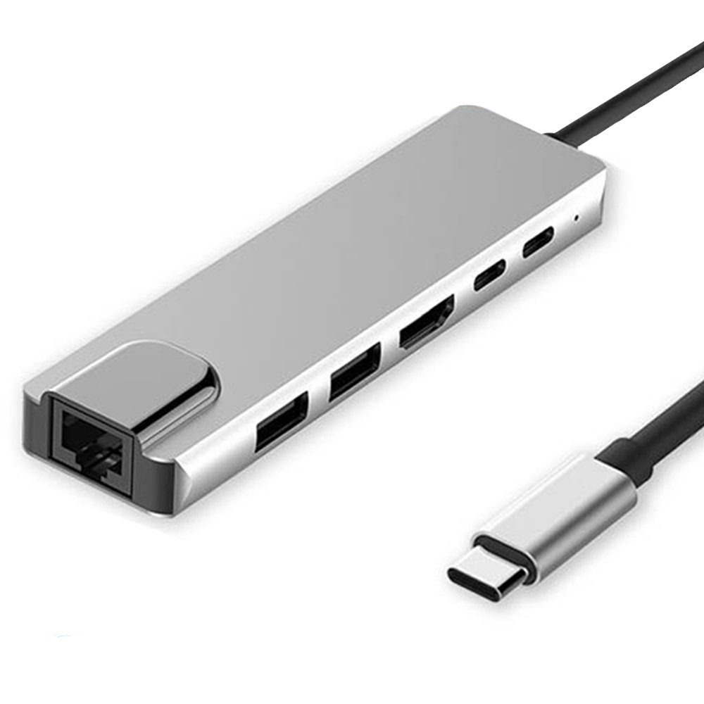 GelldG »USB-C-Hub, MacBook-USB-Adapter, 6-in-1-USB-C-Hub,  Multicore-Adapter« Medienkonverter
