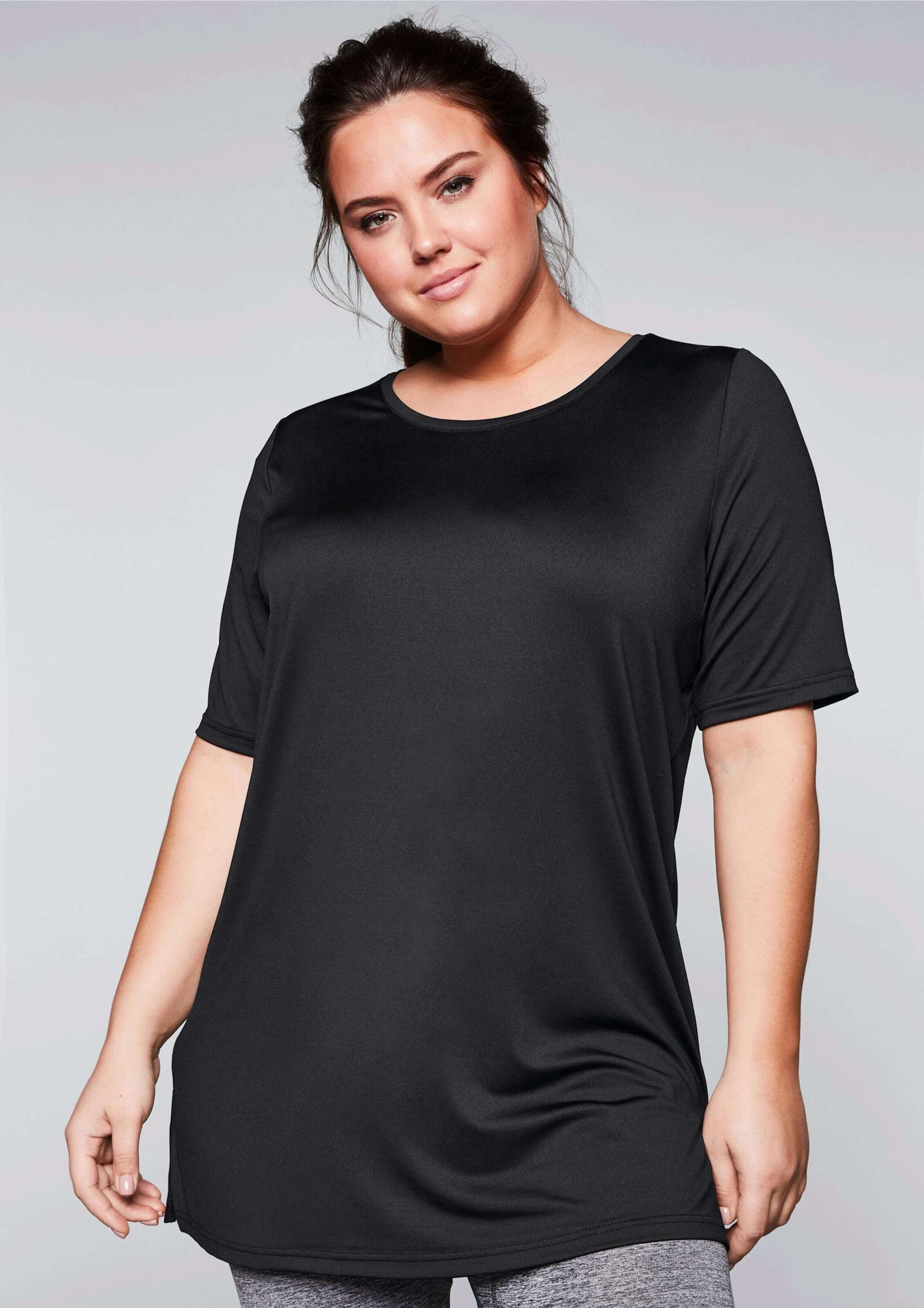Sheego Trainingsshirt Longshirt Kurzarm günstig online kaufen