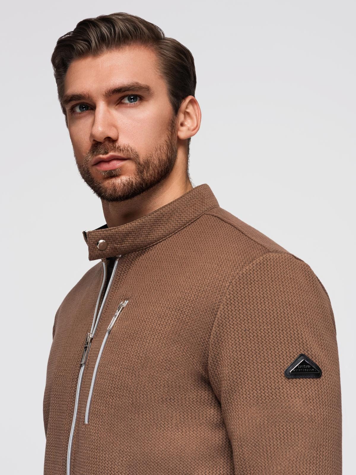 OMBRE Bikerjacke Bikerjacke mit Stehkragen