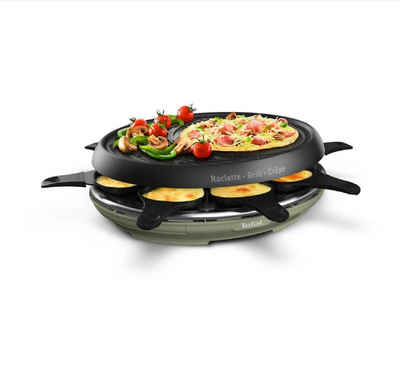 Tefal Raclette und Fondue-Set RE3200 Store'In Raclette, Raclette, Grill & Crêpe, Spülmaschinenfest, 8 Raclettepfännchen, 1050,00 W, Tischgrill min 2 Personen max 8 Personen Grillplatte abnehmbar Raklett