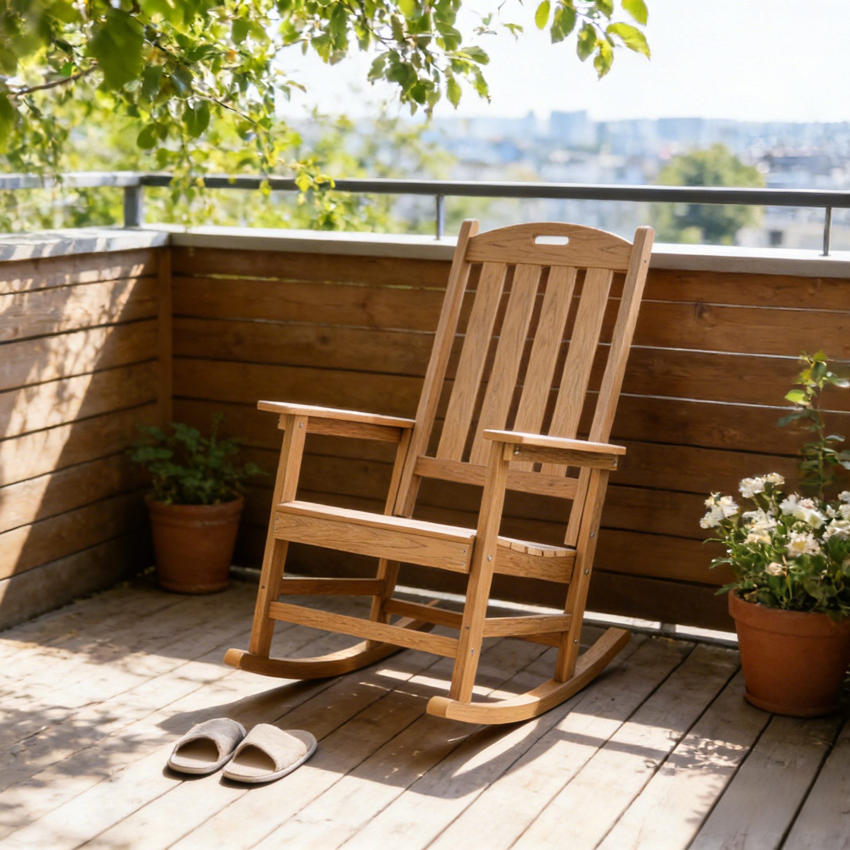 NJLyuhome Schaukelstuhl aus High-Impact-Polystyrol, wetterfest und pflegeleicht (1 St), Allwetter-Schaukelstuhl für Terrasse, Garten und Balkon