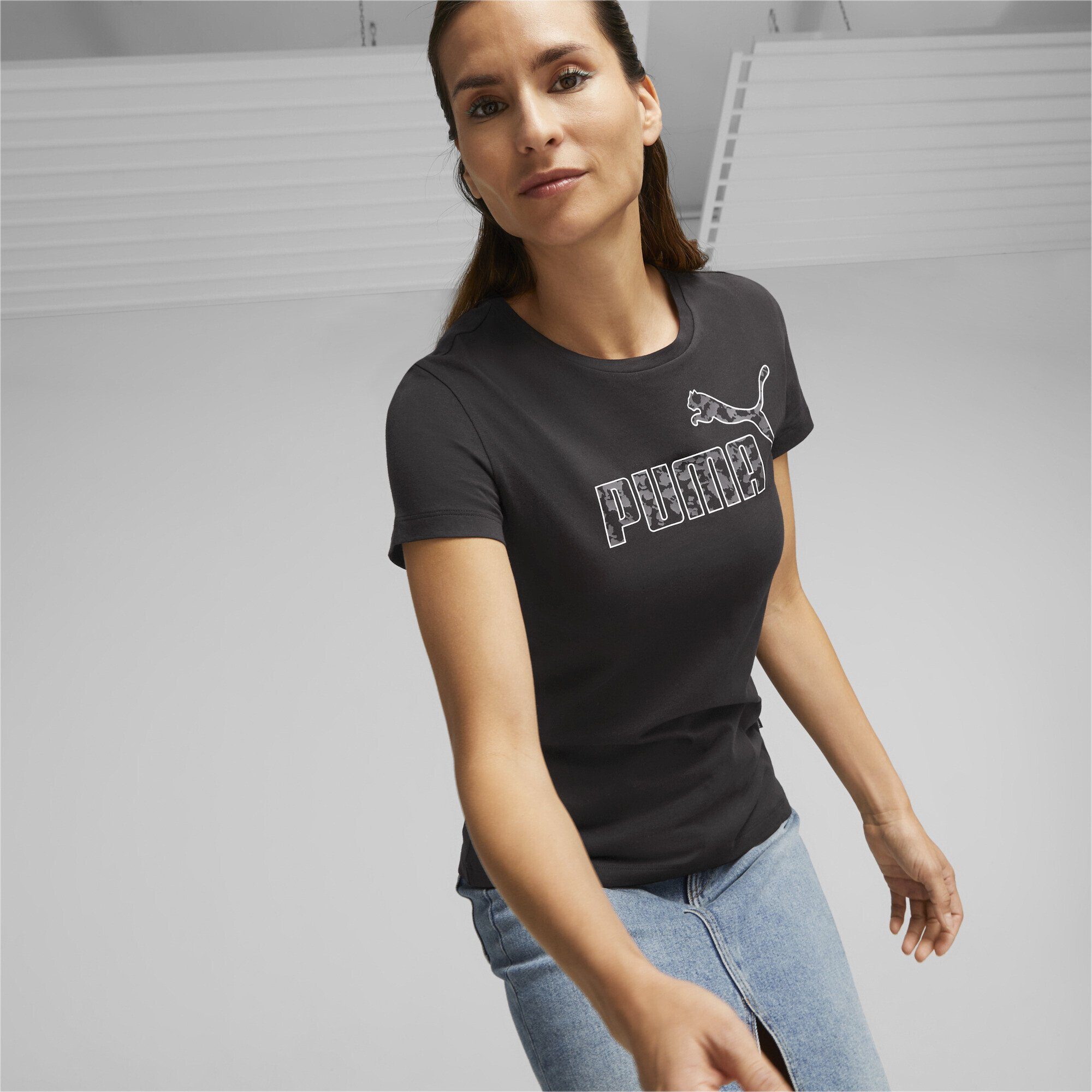ESS+ T-Shirt T-Shirt PUMA Black Damen ANIMAL