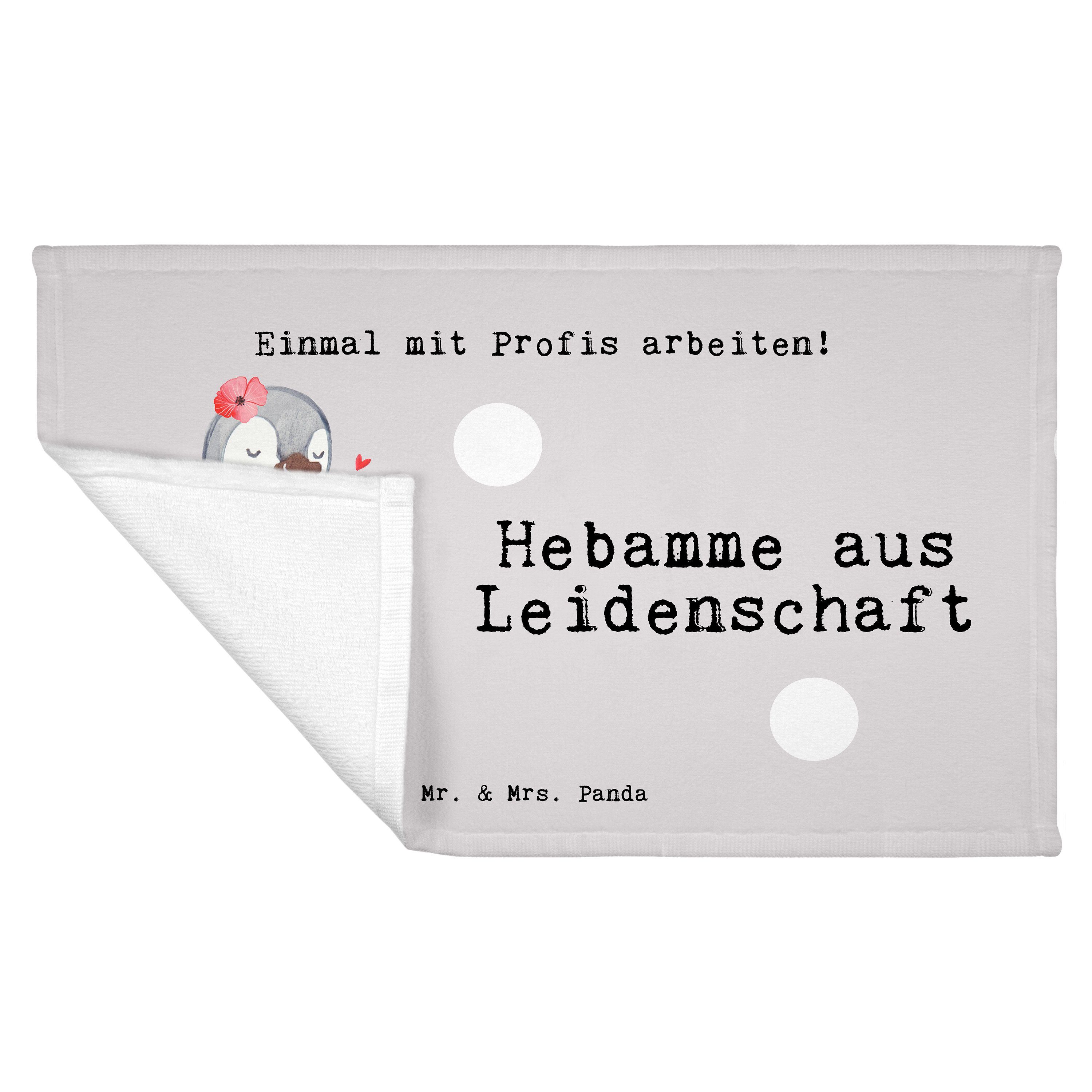 Hebamme Firma, Schenken, (1-St) - Mr. Leidenschaft - Grau aus Panda & Geschenk, Mrs. Pastell Handtuch