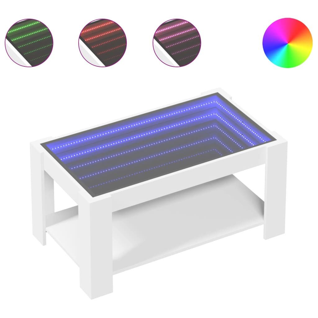 vidaXL Couchtisch LED-Couchtisch Weiß 93x53x45 cm Holzwerkstoff (1-St) günstig online kaufen