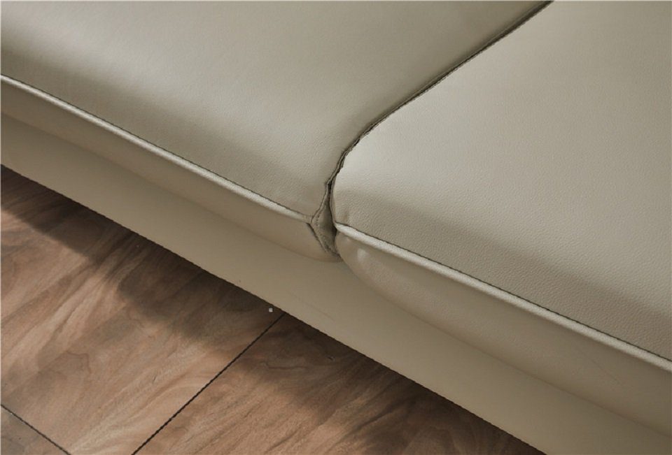 Sofa Sofa 3tlg Made Sessel, Polster Sitzer Couchen JVmoebel Beige Couch Europe Sofa Set Ledersofa in