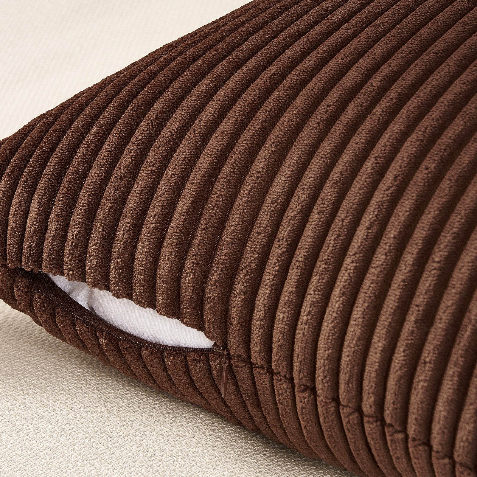 Topfinel Kissenbezug gestreiftes Muster,2er Set Kissenhülle Dekokissen Kissenbezug, Kordsamt 45x45 Sofakissen Couchkissen Zierkissenbezug Dekokissen – Bild 2 von 5