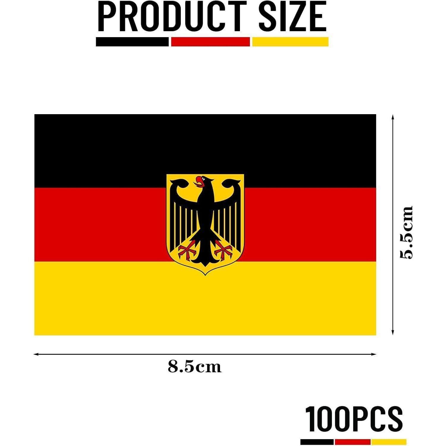 LuxusKollektion Aufkleber Aufkleber Deutschlandflagge Adler 100 Stück wetterfest selbstklebend