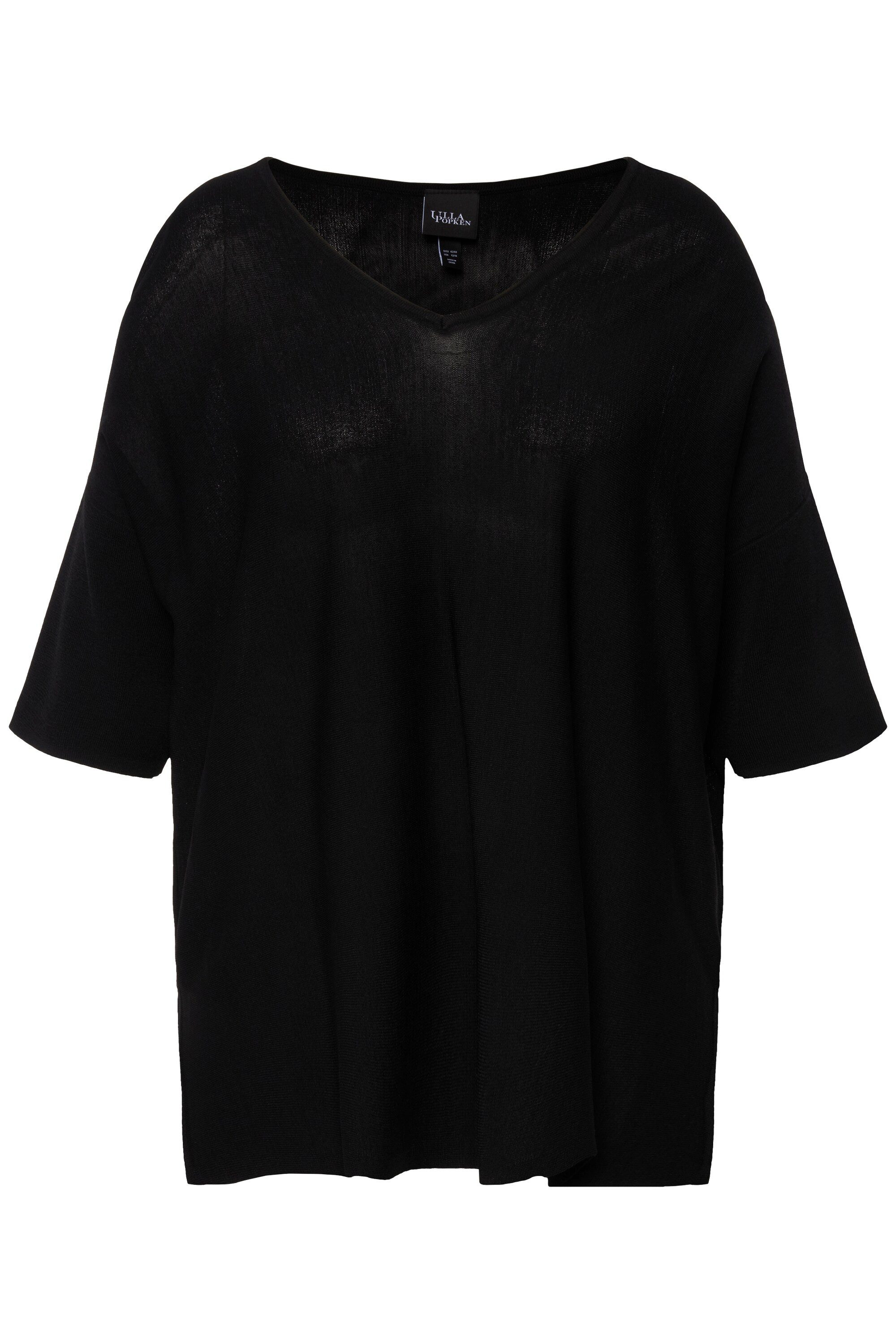 Ulla Popken Strickpullover Pullover Oversized V-Ausschnitt günstig online kaufen